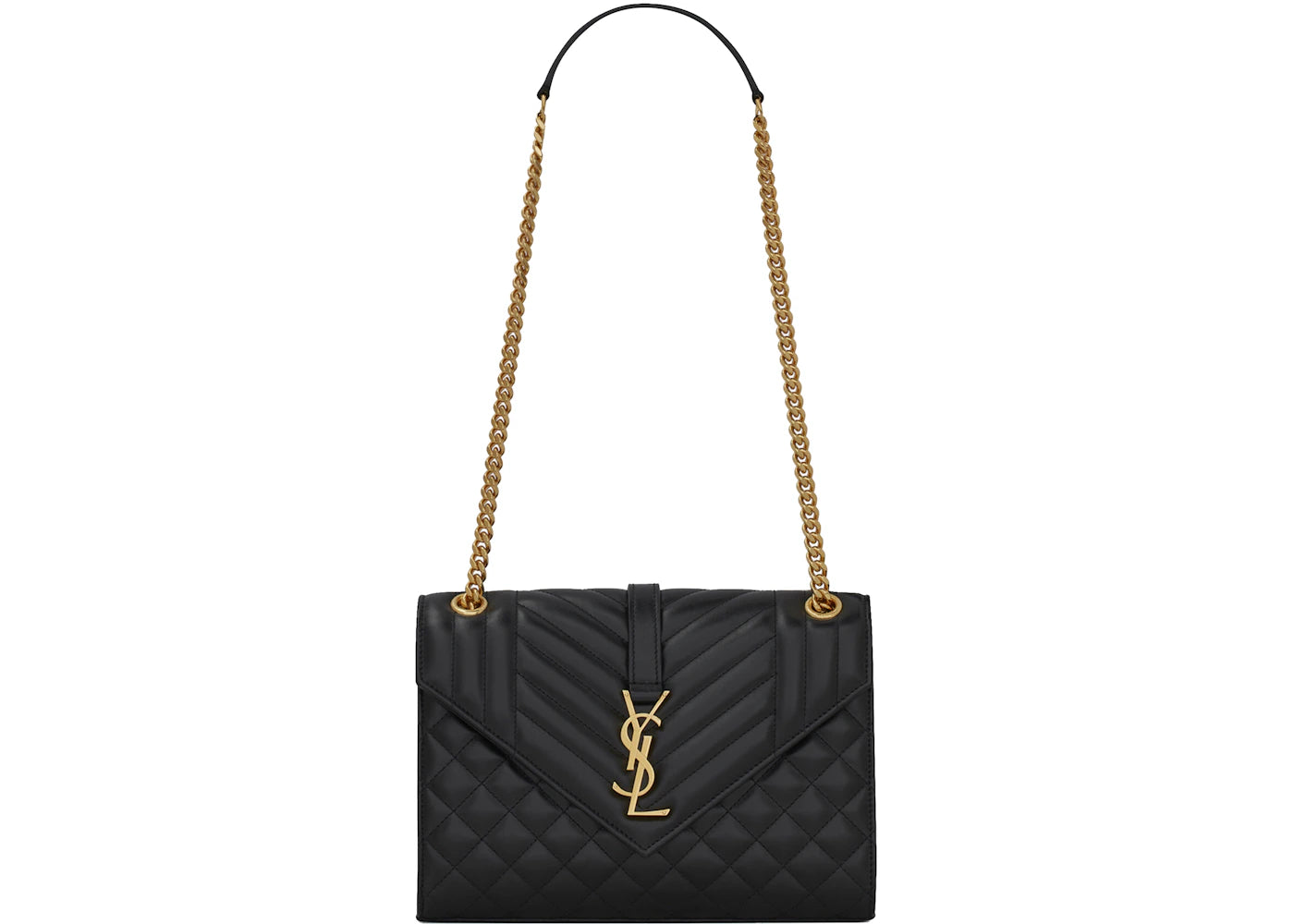 Saint Laurent Envelope Bag Medium Matelasse Leather Noir