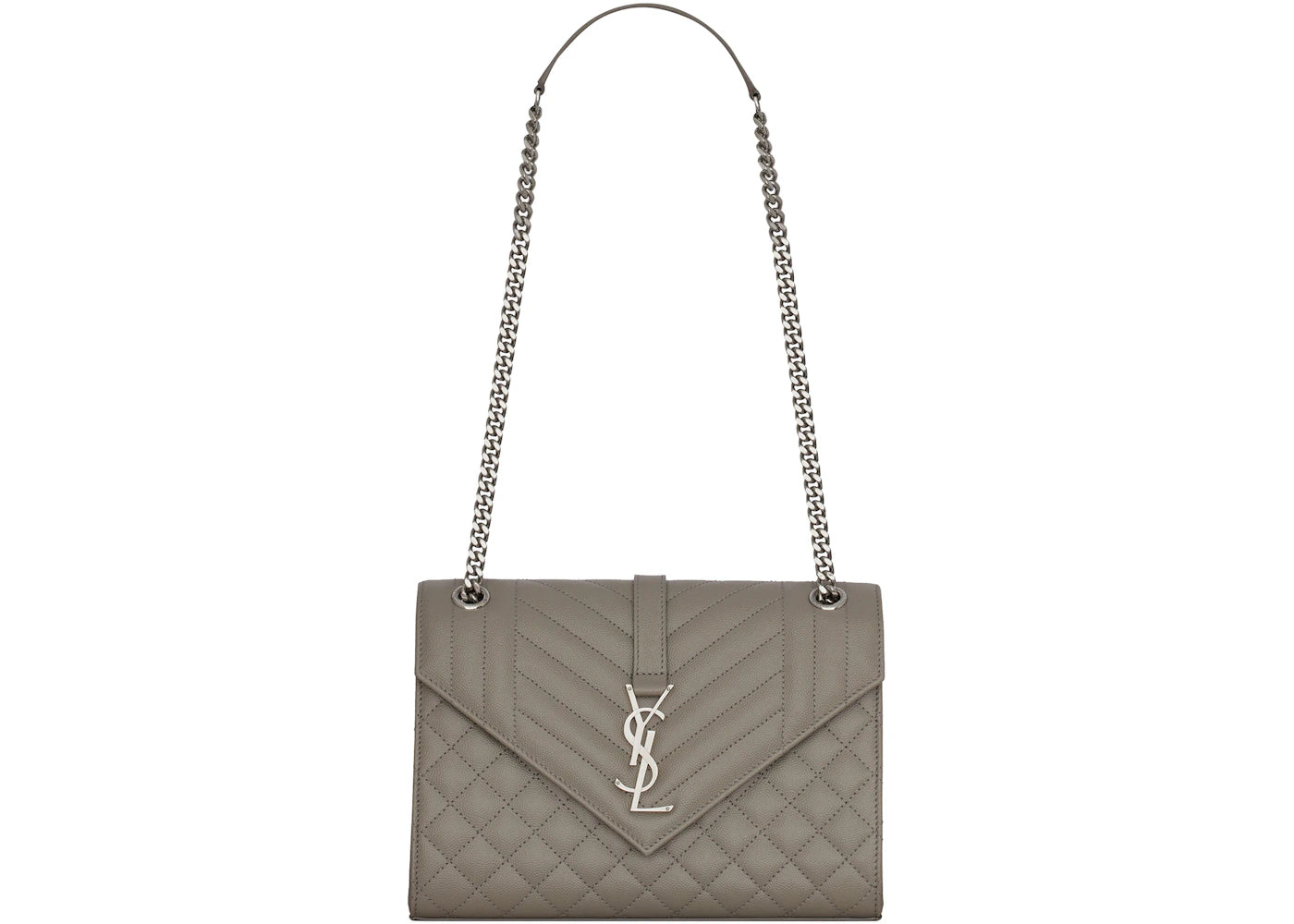 Saint Laurent Envelope Bag Medium Mix Matelasse Stone Grey