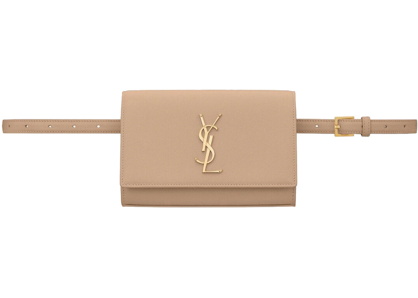 Saint Laurent Kate Belt Bag Grain De Poudre Dark Beige