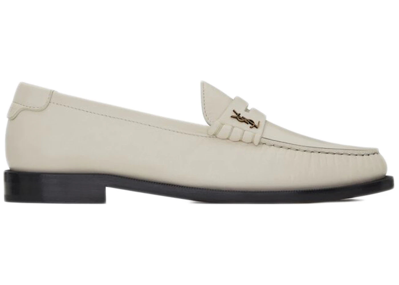 Saint Laurent LE Loafer Penny Slippers Pearl