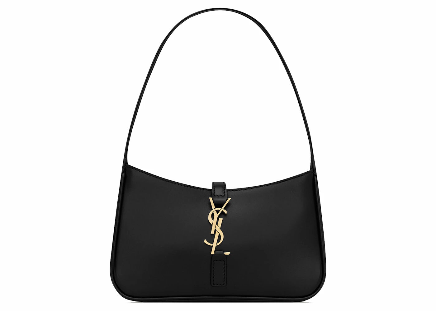 Saint Laurent Le 5 A 7 Mini Hobo Bag In Smooth Leather Noir