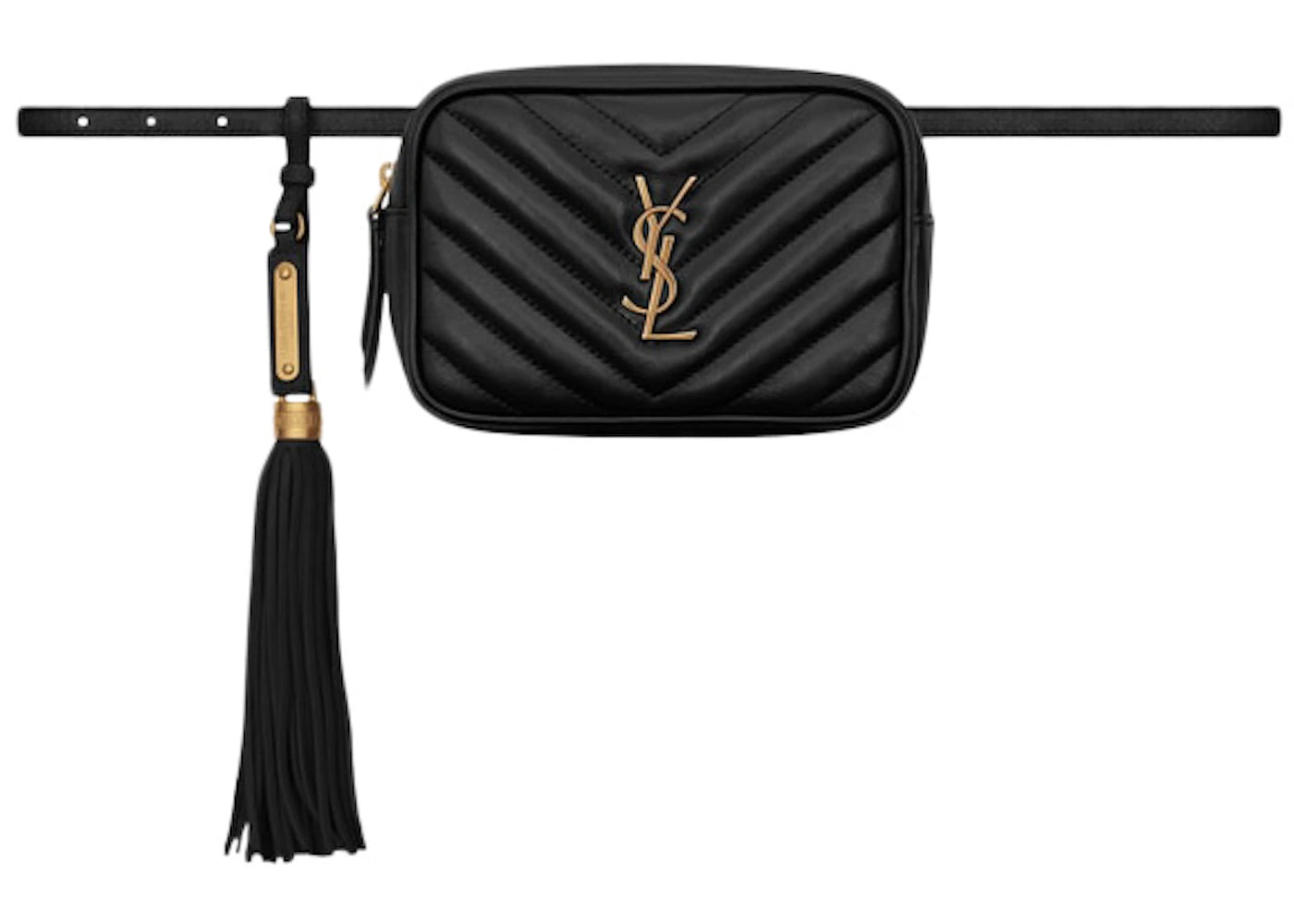 Saint Laurent Lou Belt Bag Matelasse Leather Black