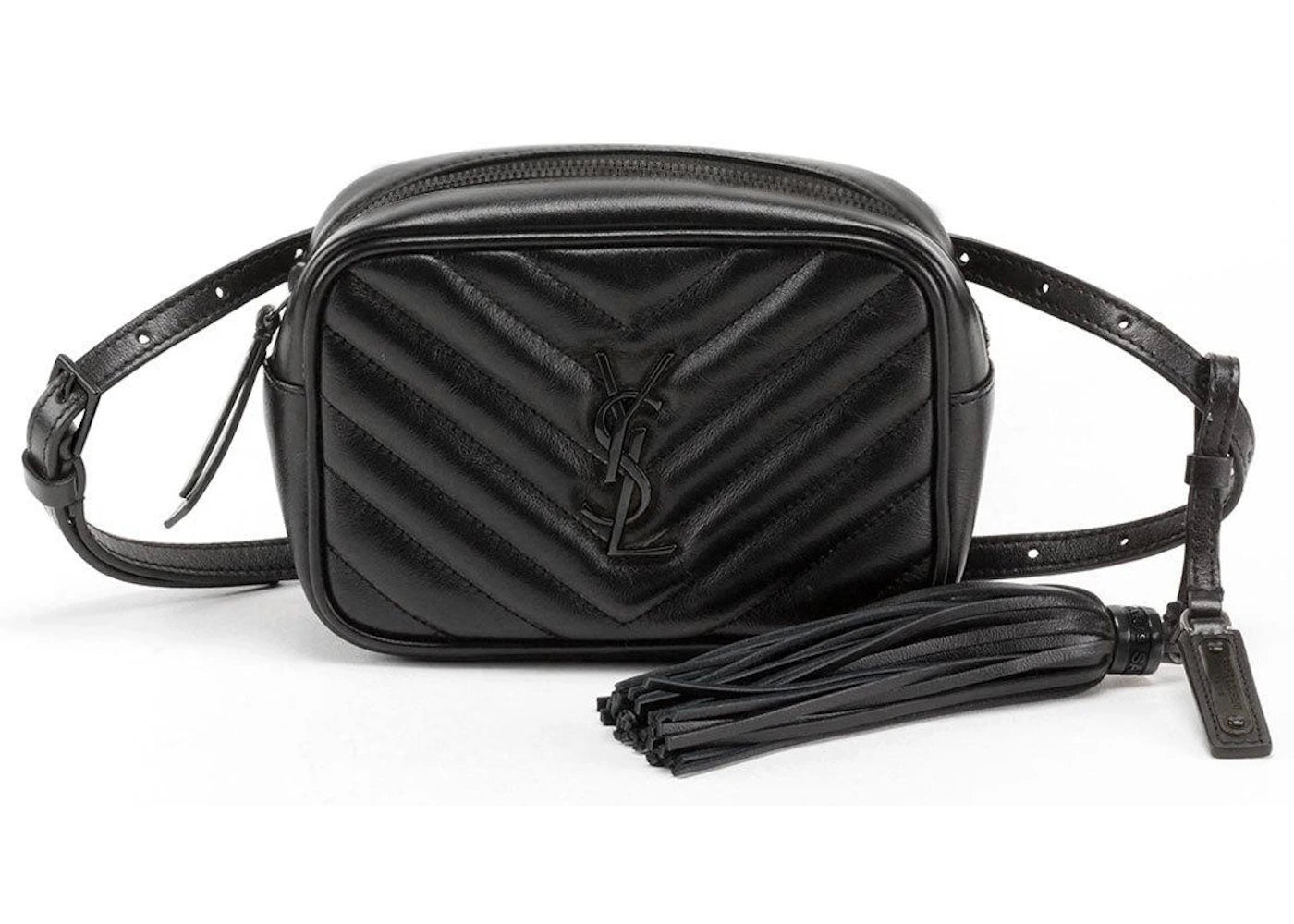 Saint Laurent Lou Belt Bag Quilted Black Hardware Black