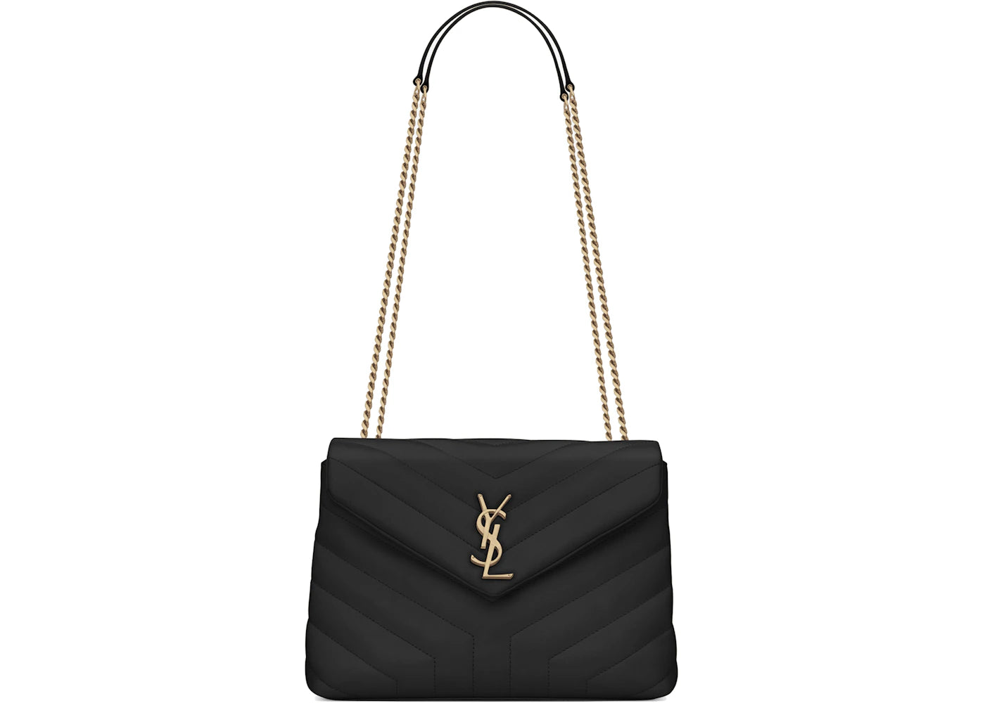 Saint Laurent Loulou Small Chain Bag Matelasse Y Black/Gold