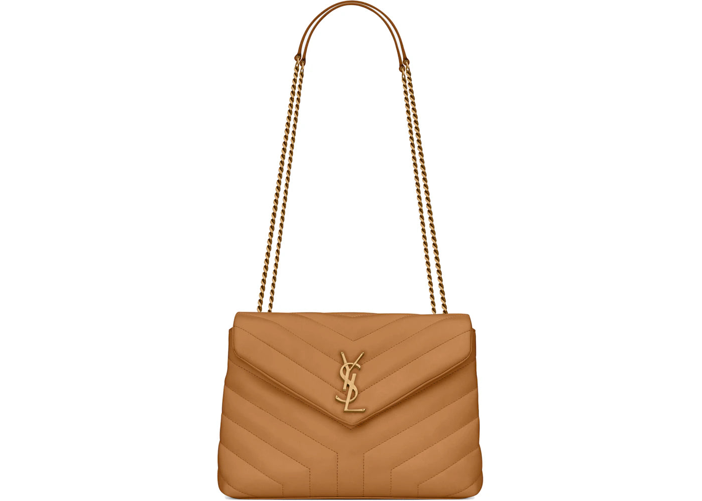 Saint Laurent Loulou Small Chain Bag Matelasse Y Dark Natural