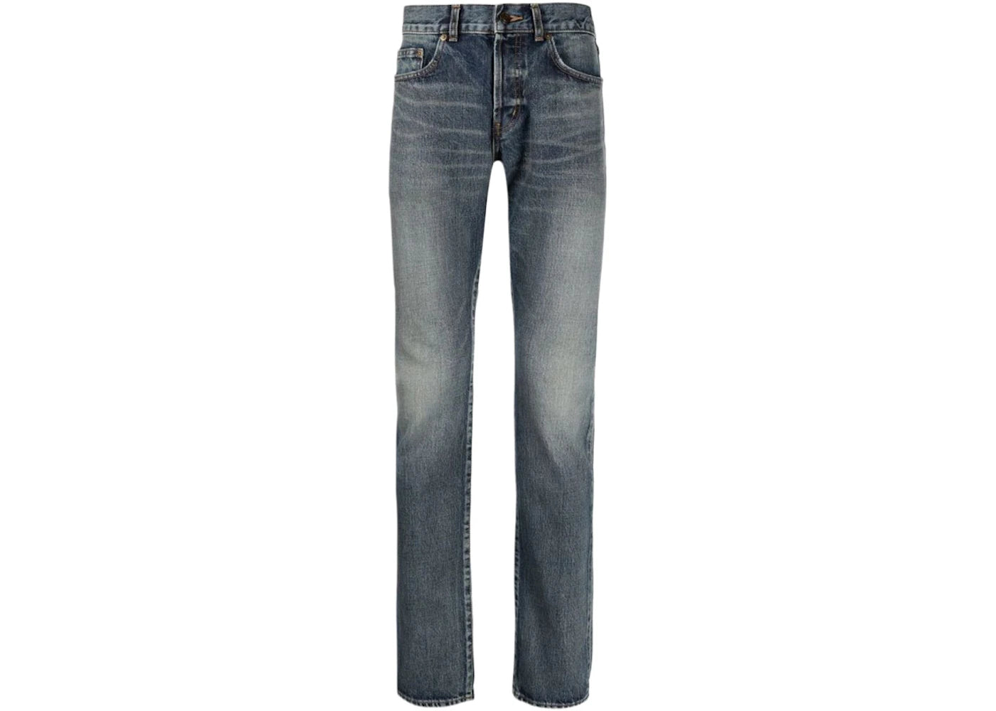 Saint Laurent Mid-Rise Slim-Fit Jeans Dirty Sandy Blue