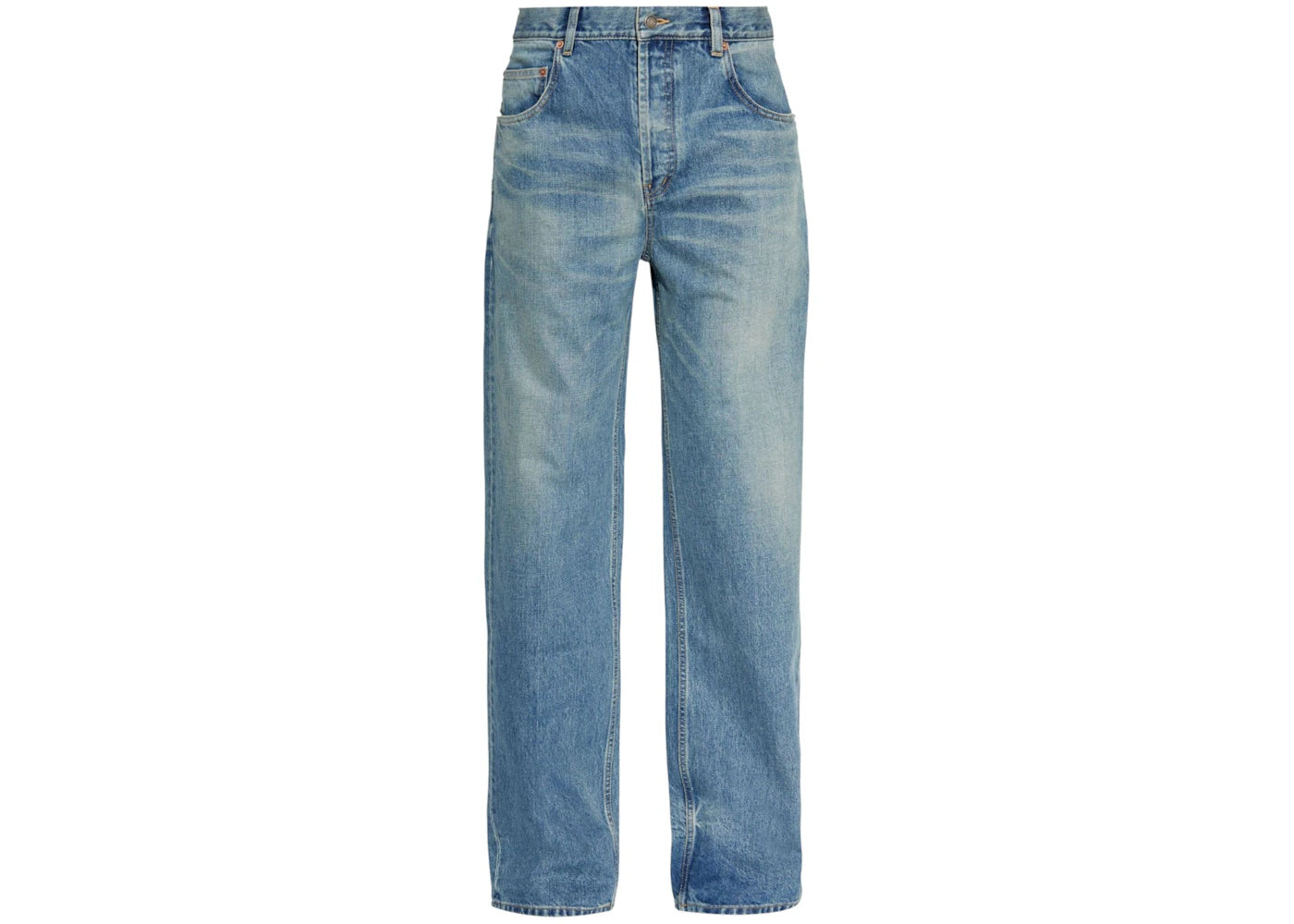 Saint Laurent Mid Straight Baggy Denim Pants Benjamin Blue