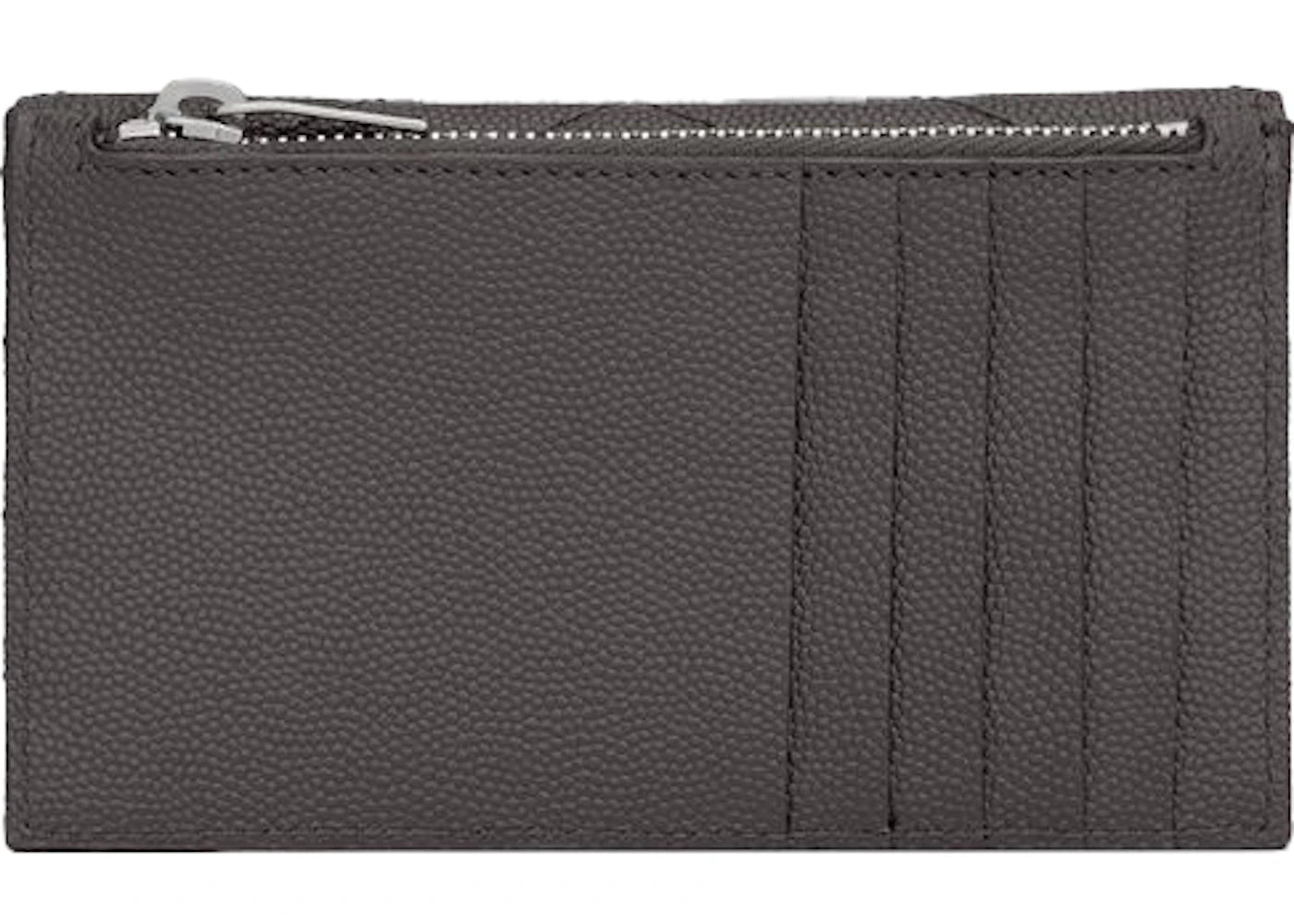 Saint Laurent Monogram Fragments Flap Card Case Grain De Poudre Storm Grey
