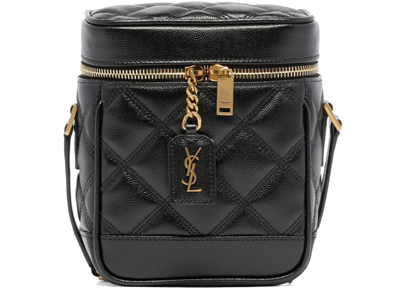 Saint Laurent Quilted 2WAY Vanity Bag Black