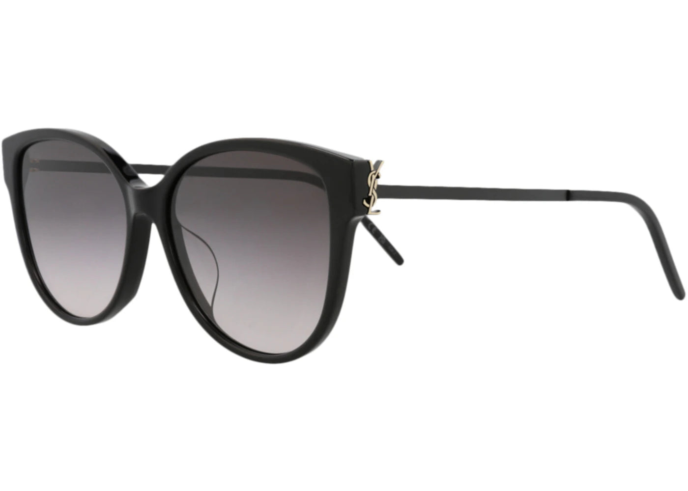 Saint Laurent Round-Frame Acetate Sunglasses Black Black Smoke (SLM48SAK-30007882-002)