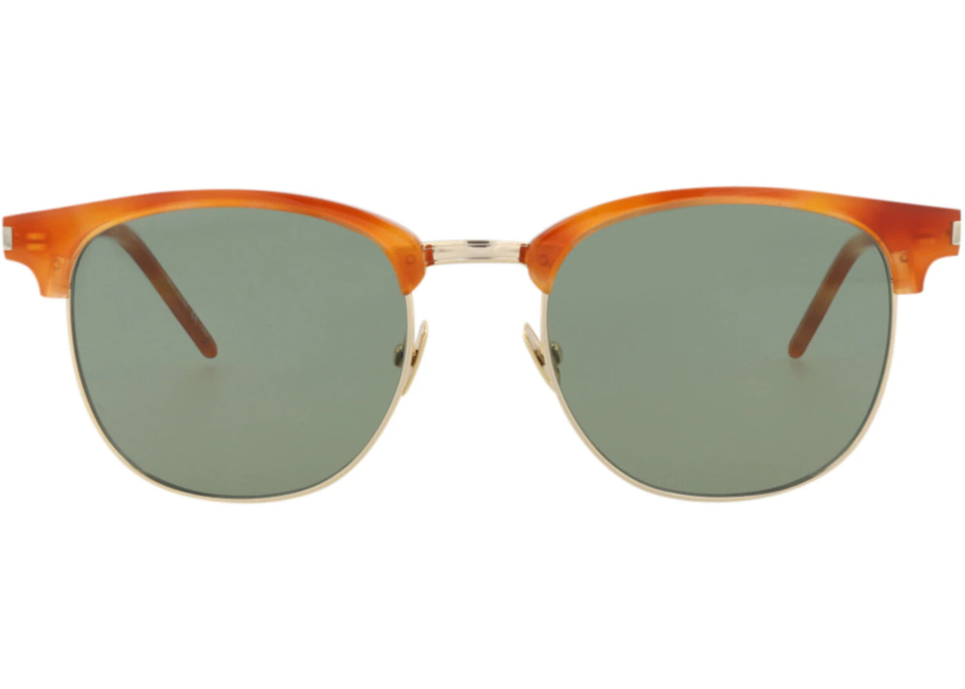 Saint Laurent Round-Frame Acetate Sunglasses Havana/Gold/Green (SL108COMBI-30013279-001)