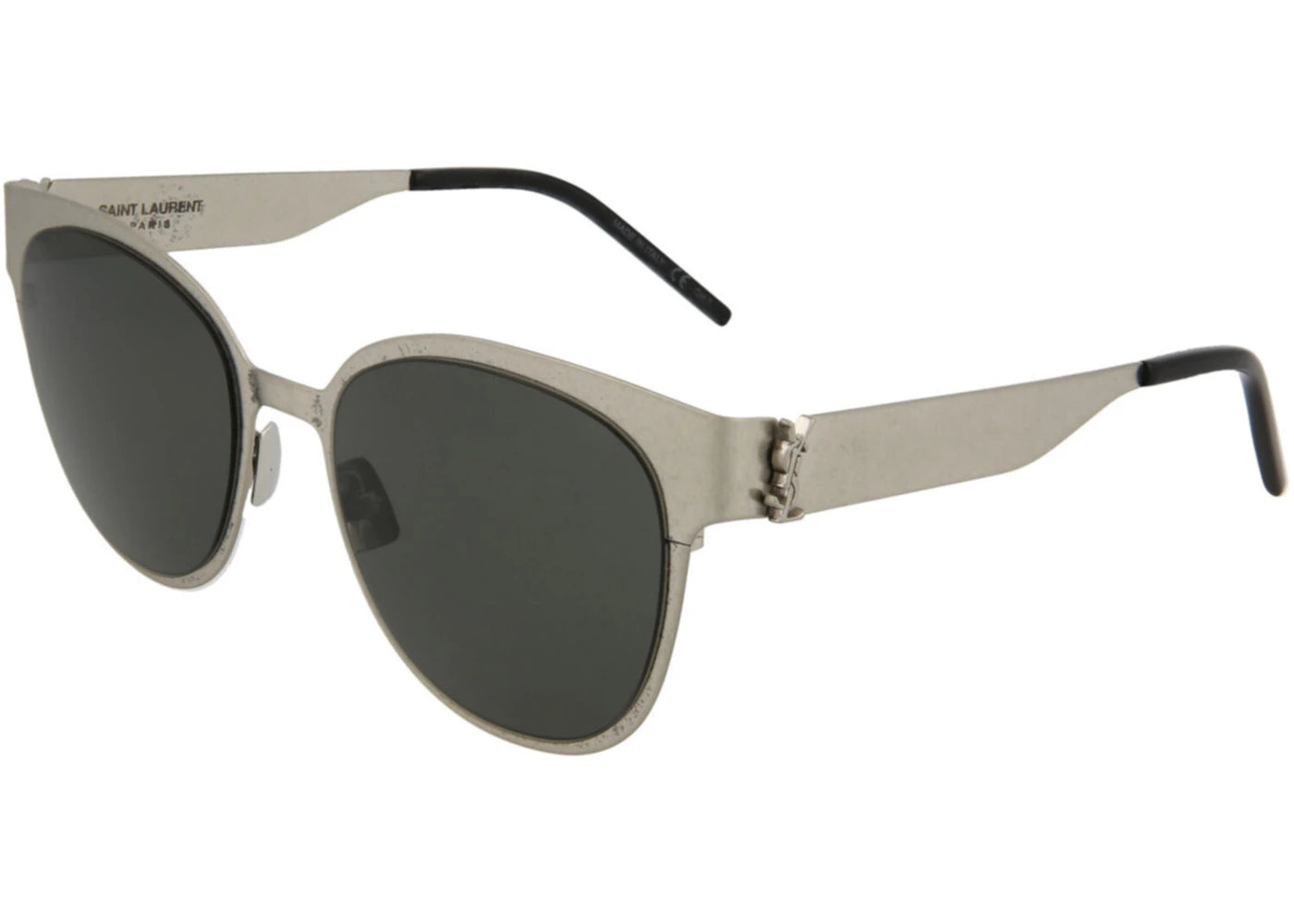 Saint Laurent Round Oval Sunglasses Silver/Silver/Grey (SLM42-30007184-005)