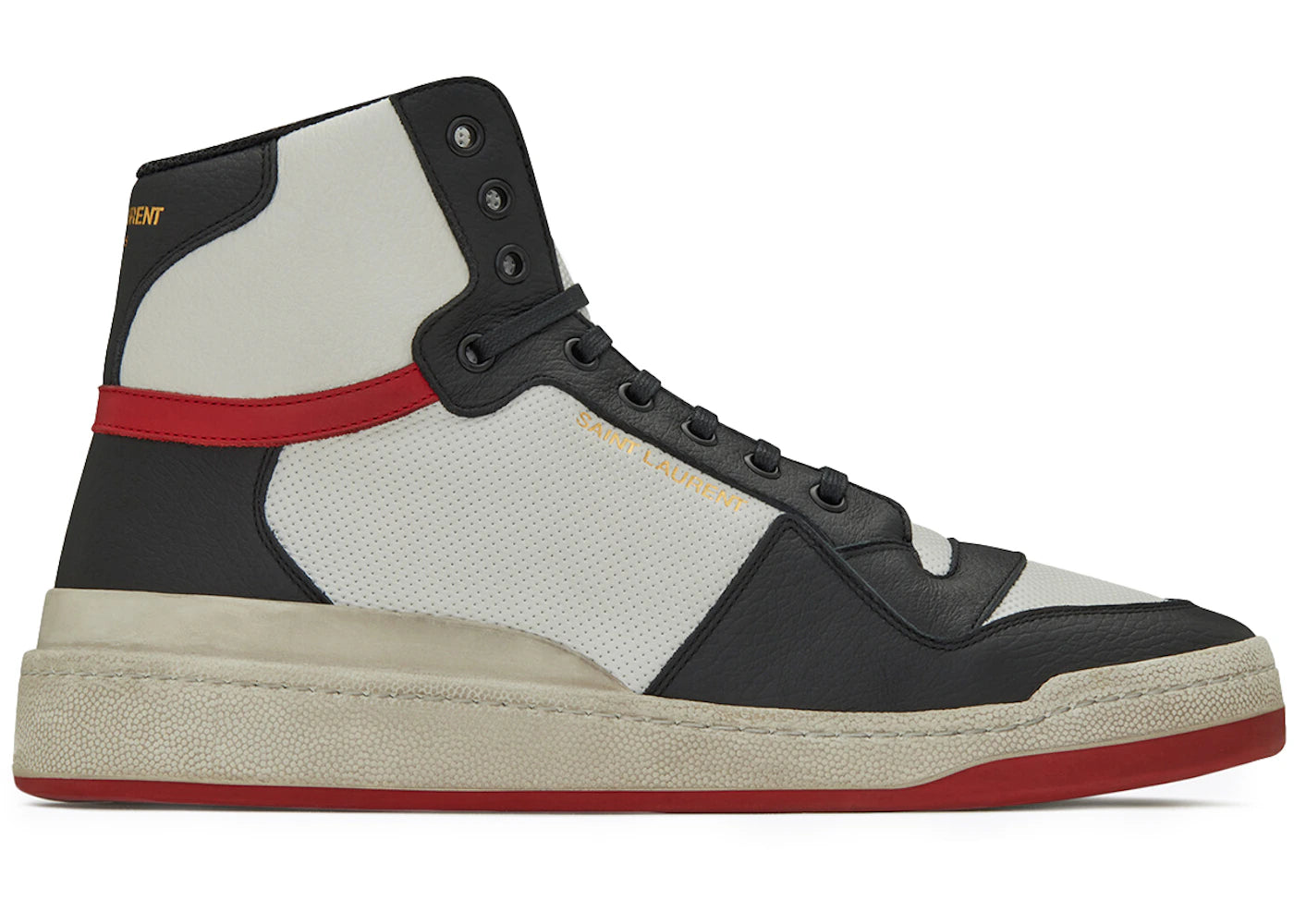 Saint Laurent SL-24 Mid Distressed Optic White Black Red