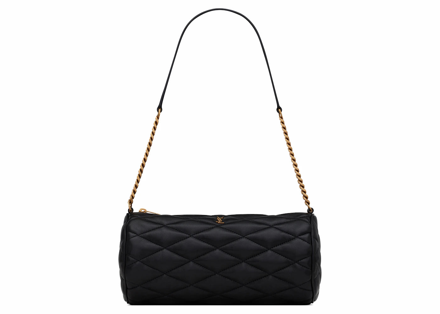 Saint Laurent Sade Tube Bag In Quilted Lambskin Small Noir