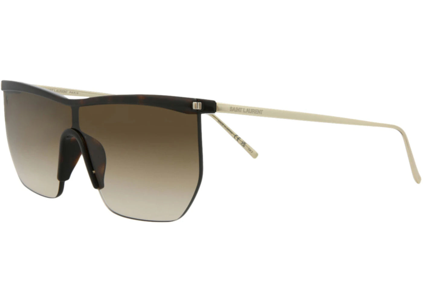 Saint Laurent Shield Sunglasses Havana/Gold/Brown (SL519MASK-30013068-003)