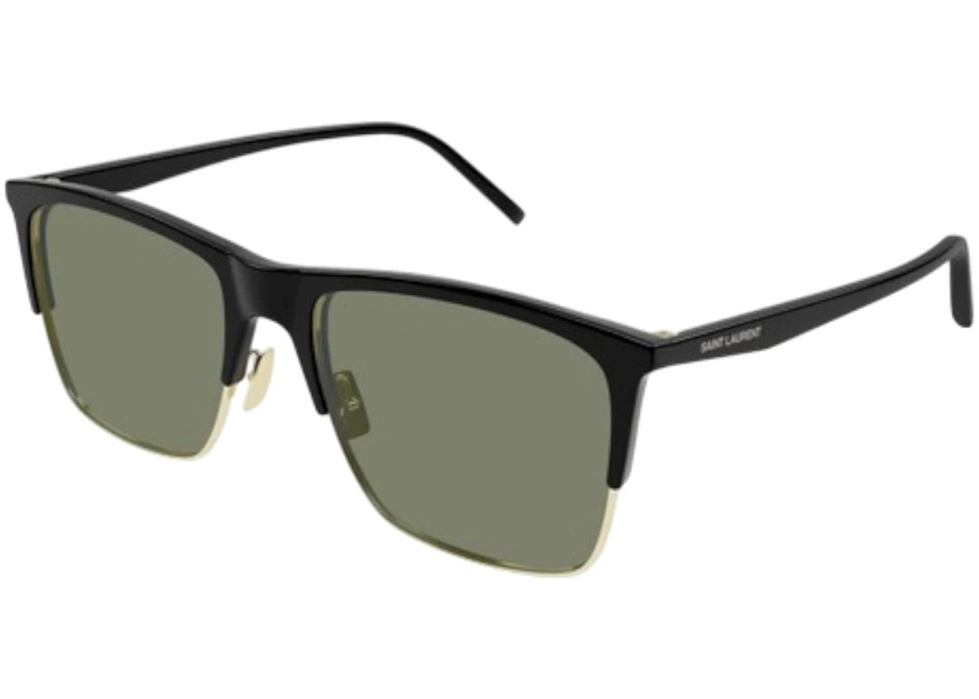 Saint Laurent Square Sunglasses Black Black Green/-Green (SL 768-001)