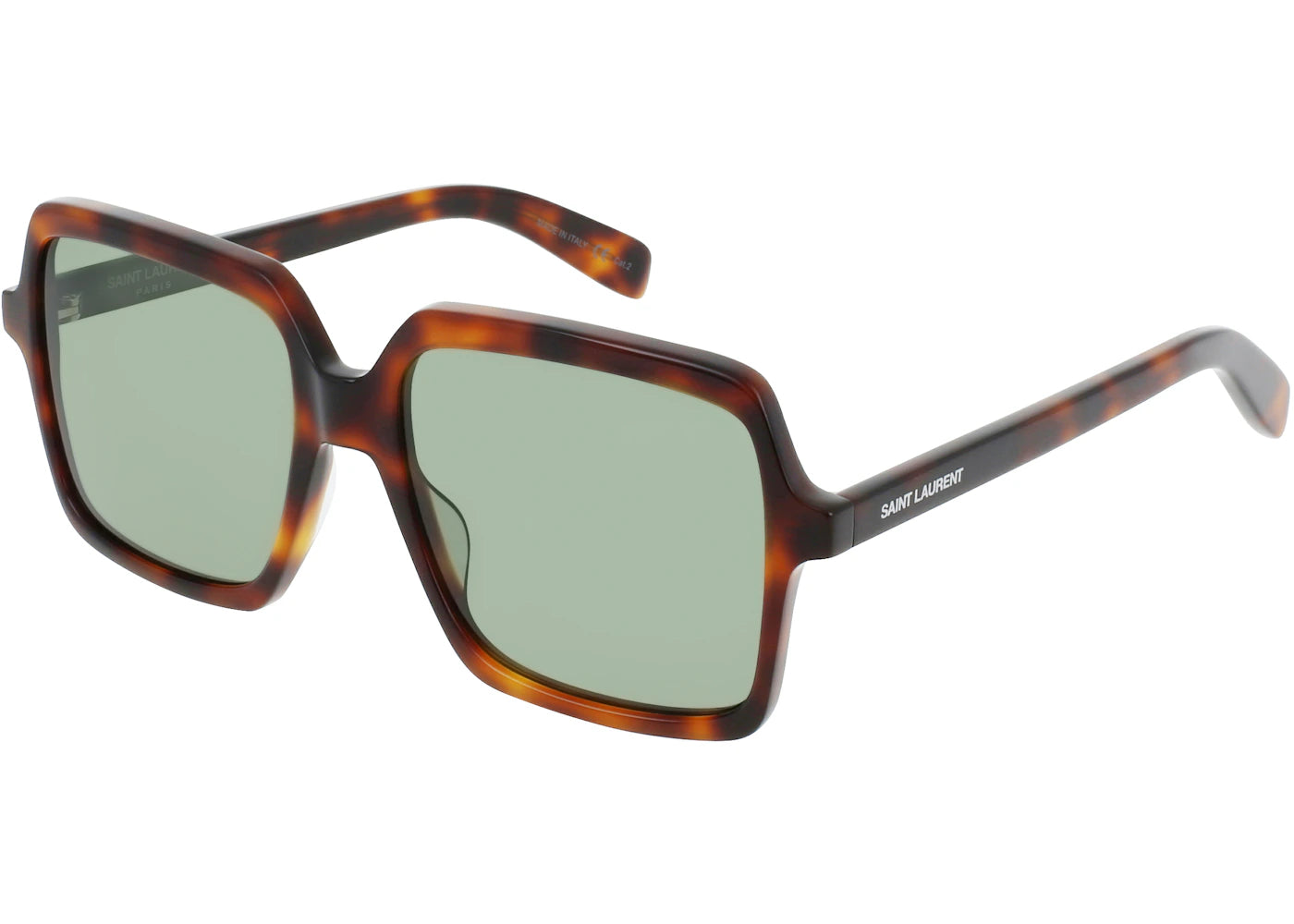 Saint Laurent Square Sunglasses Havana/Havana/Green (SL174-30001575-002)