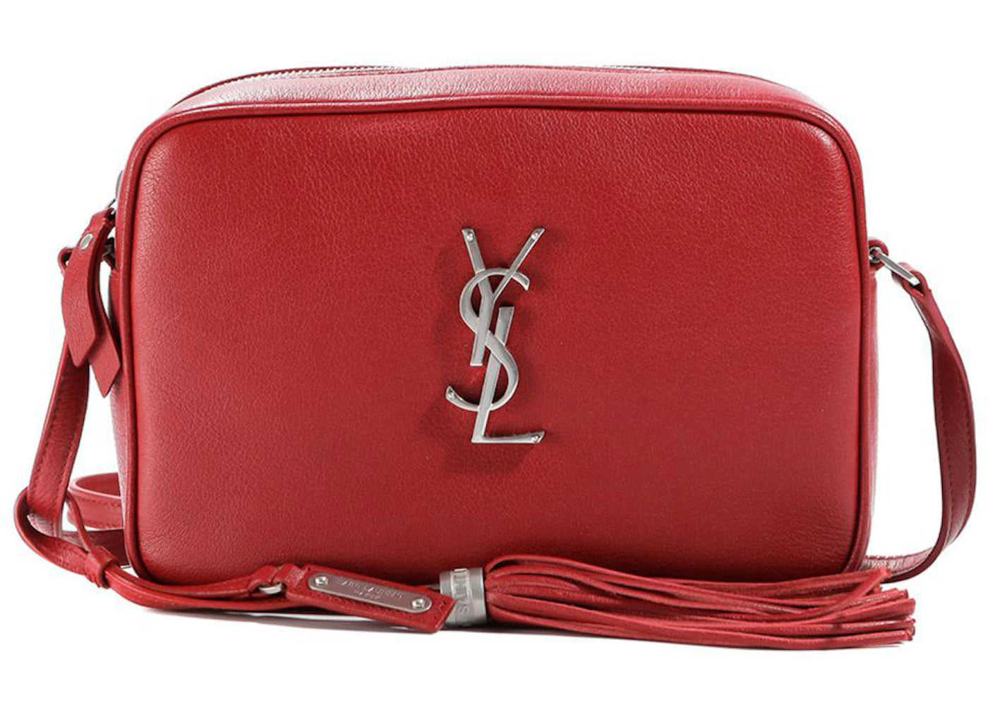 Saint Laurent Tassel Camera Crossbody Bag Red