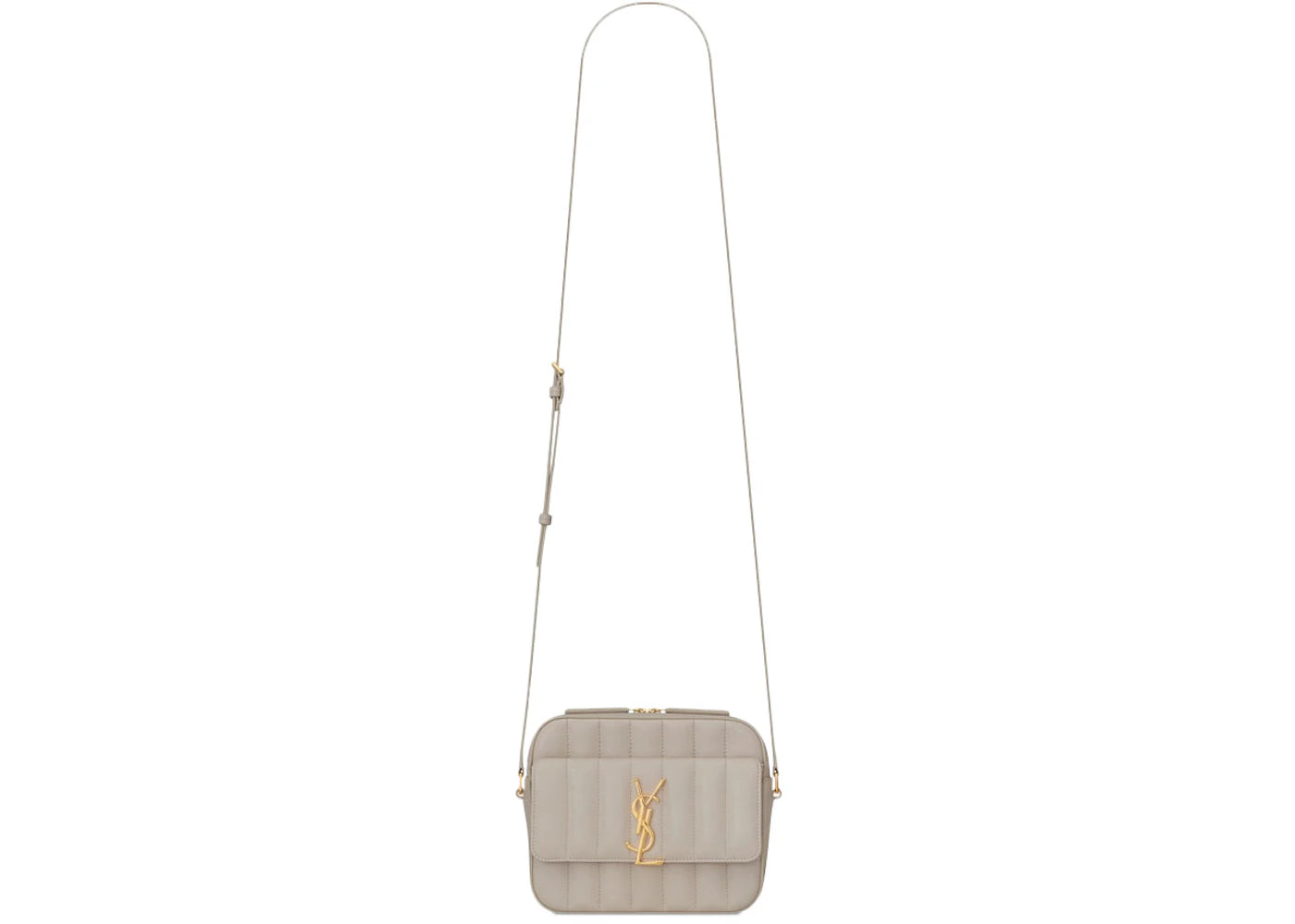 Saint Laurent Vicky Camera Bag Quilted Lambskin Gold-tone Ivory