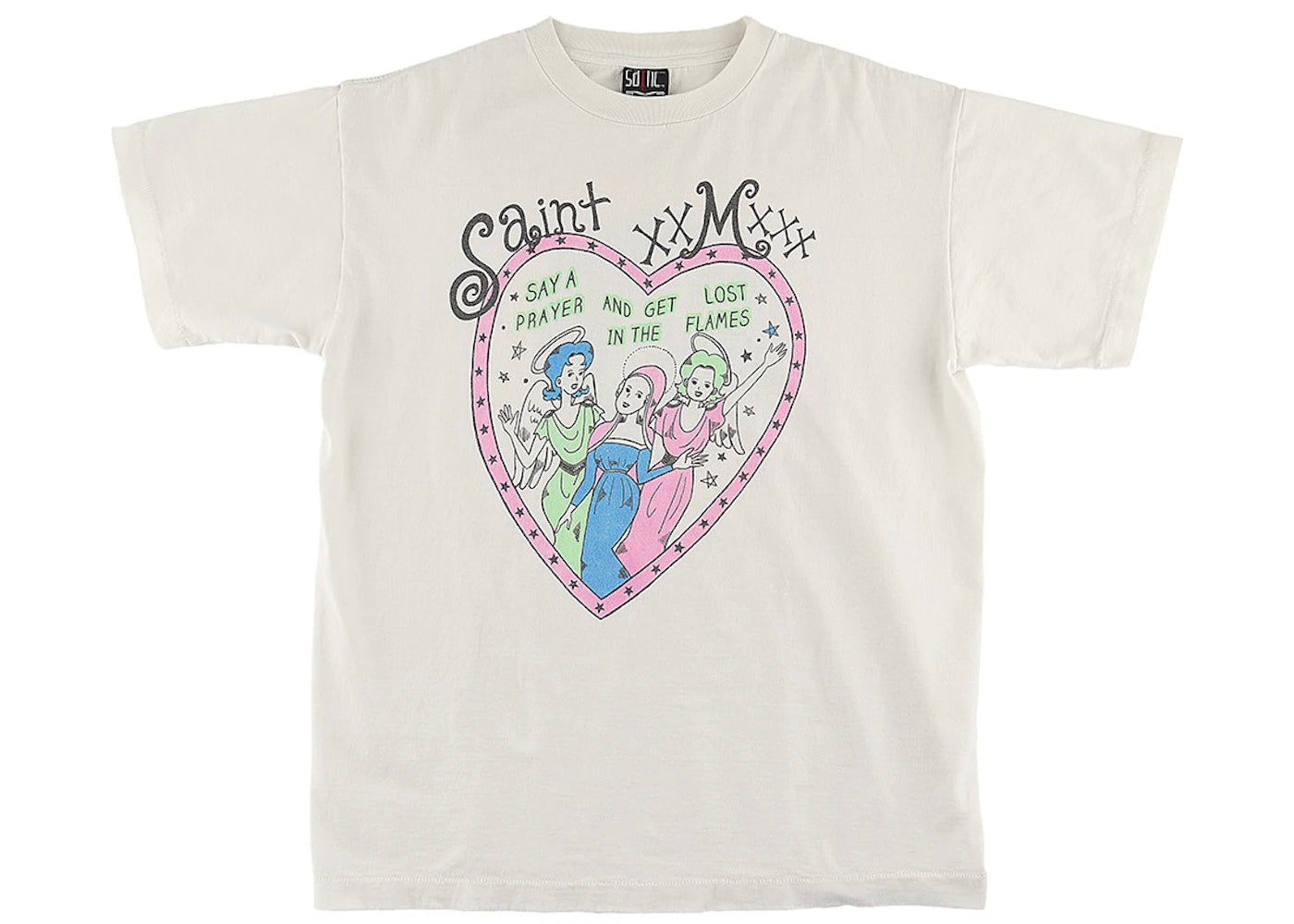 Saint Michael Heart T-shirt White