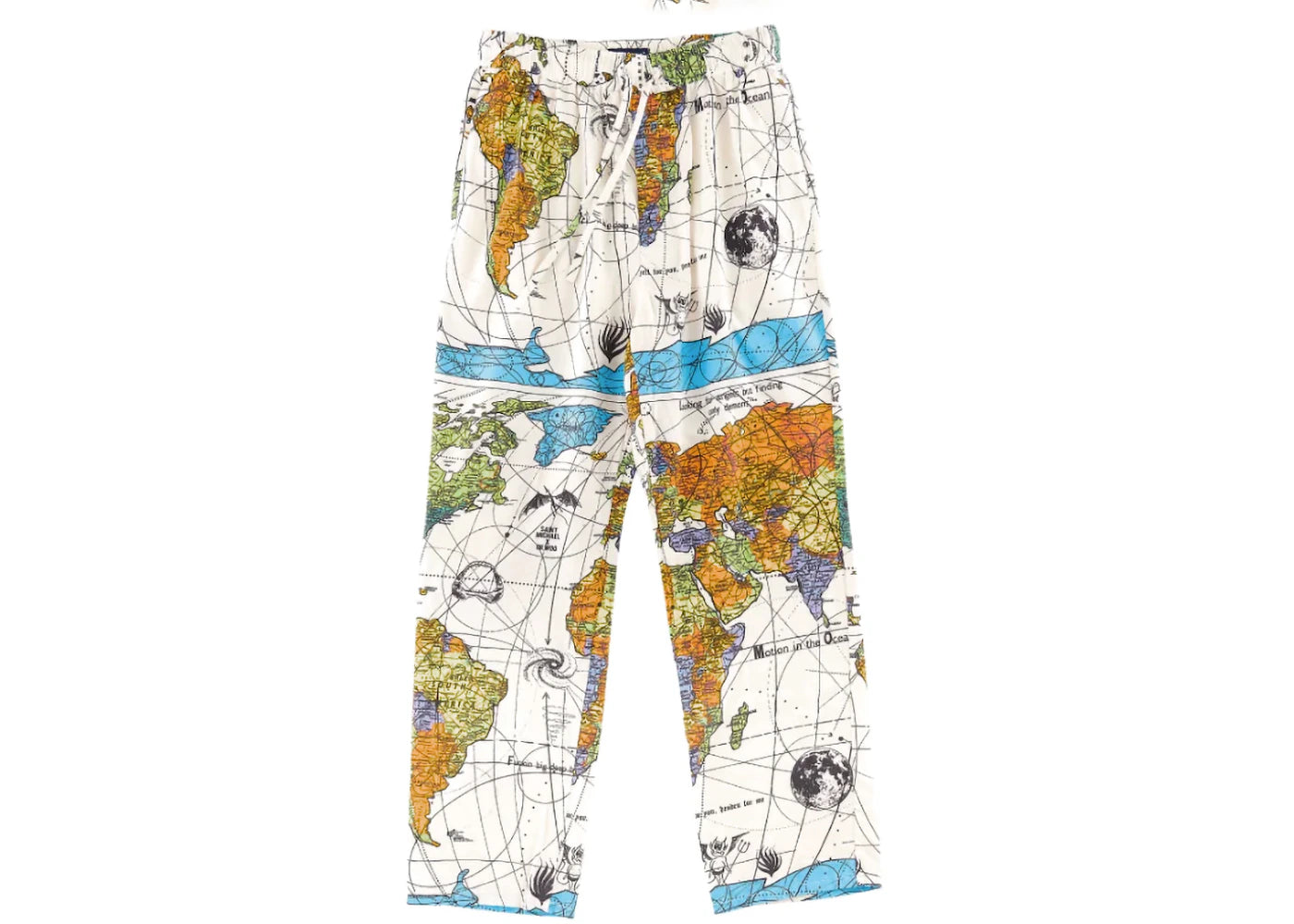 Saint Mxxxxxx x Dr. Woo World Map Pajama Pants White Multi