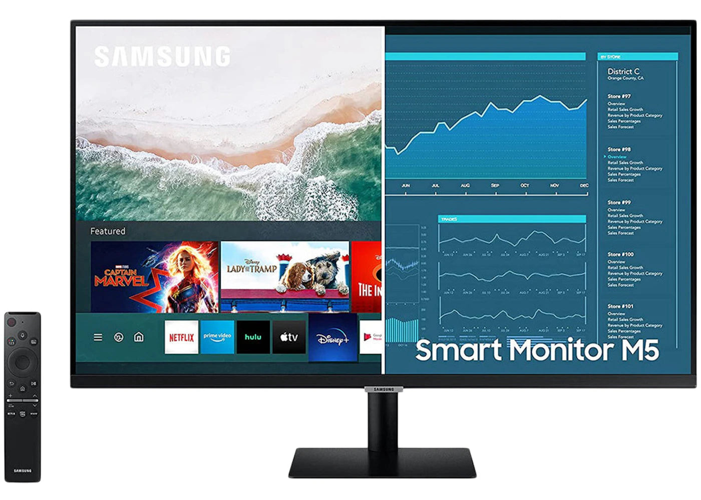 Samsung 32" M5 1920 x 1080 FHD Smart Monitor and Streaming TV LS32AM500NNXZA