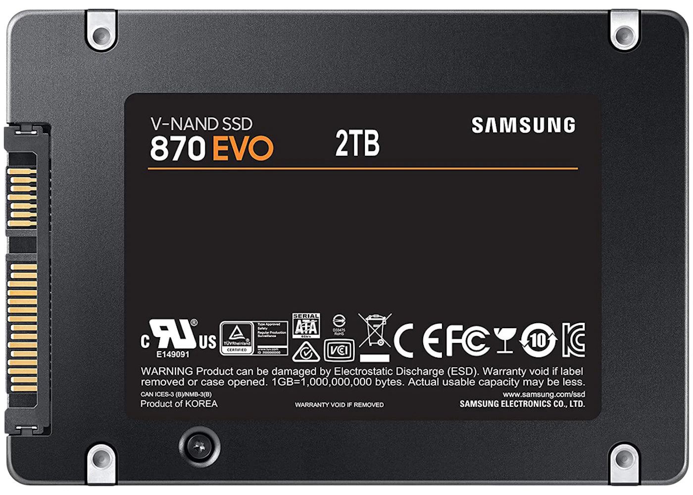 Samsung 870 EVO 2.5" SATA 2TB SSD MZ-77E2T0B/AM