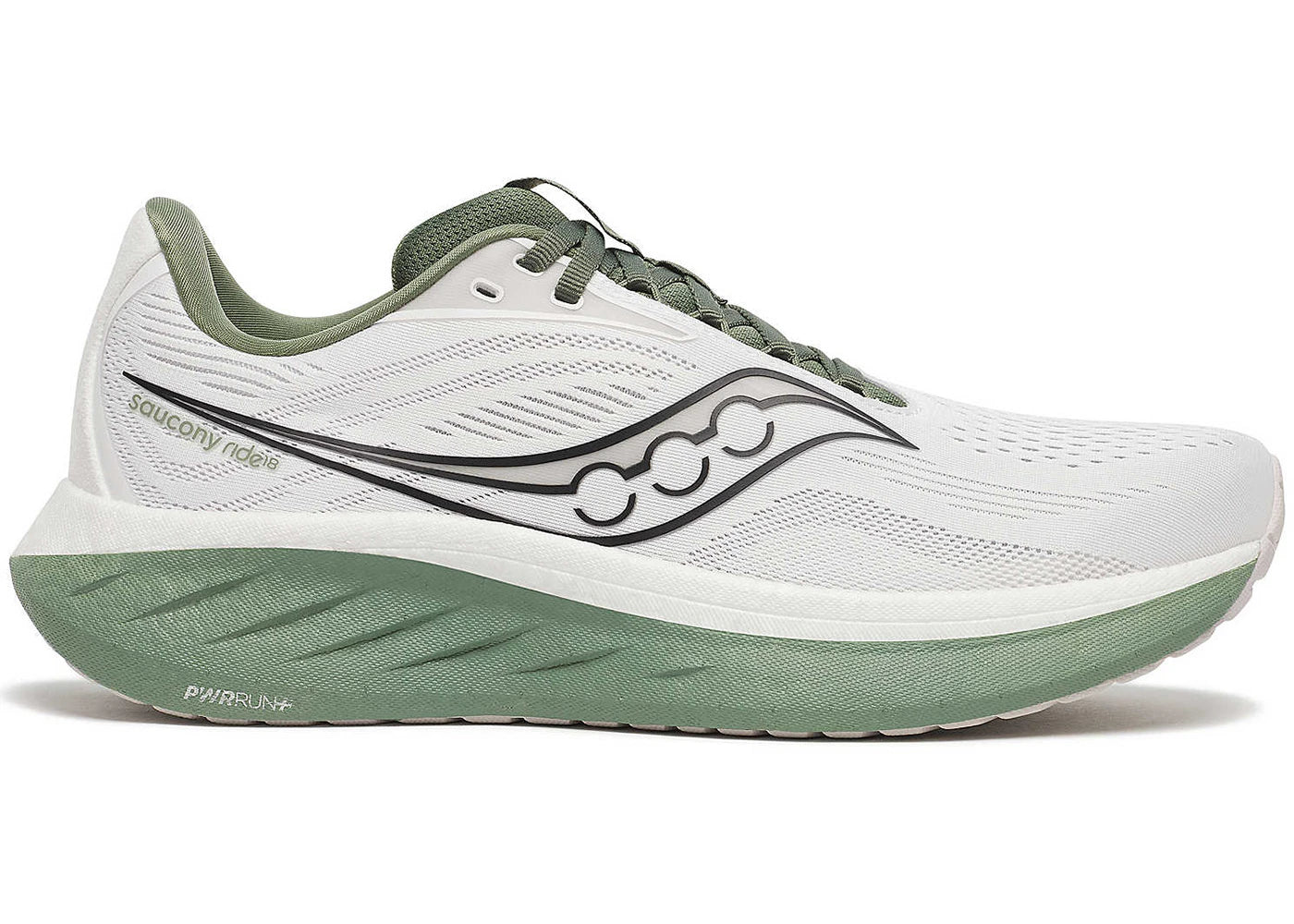 Saucony Ride 18 White Olivine