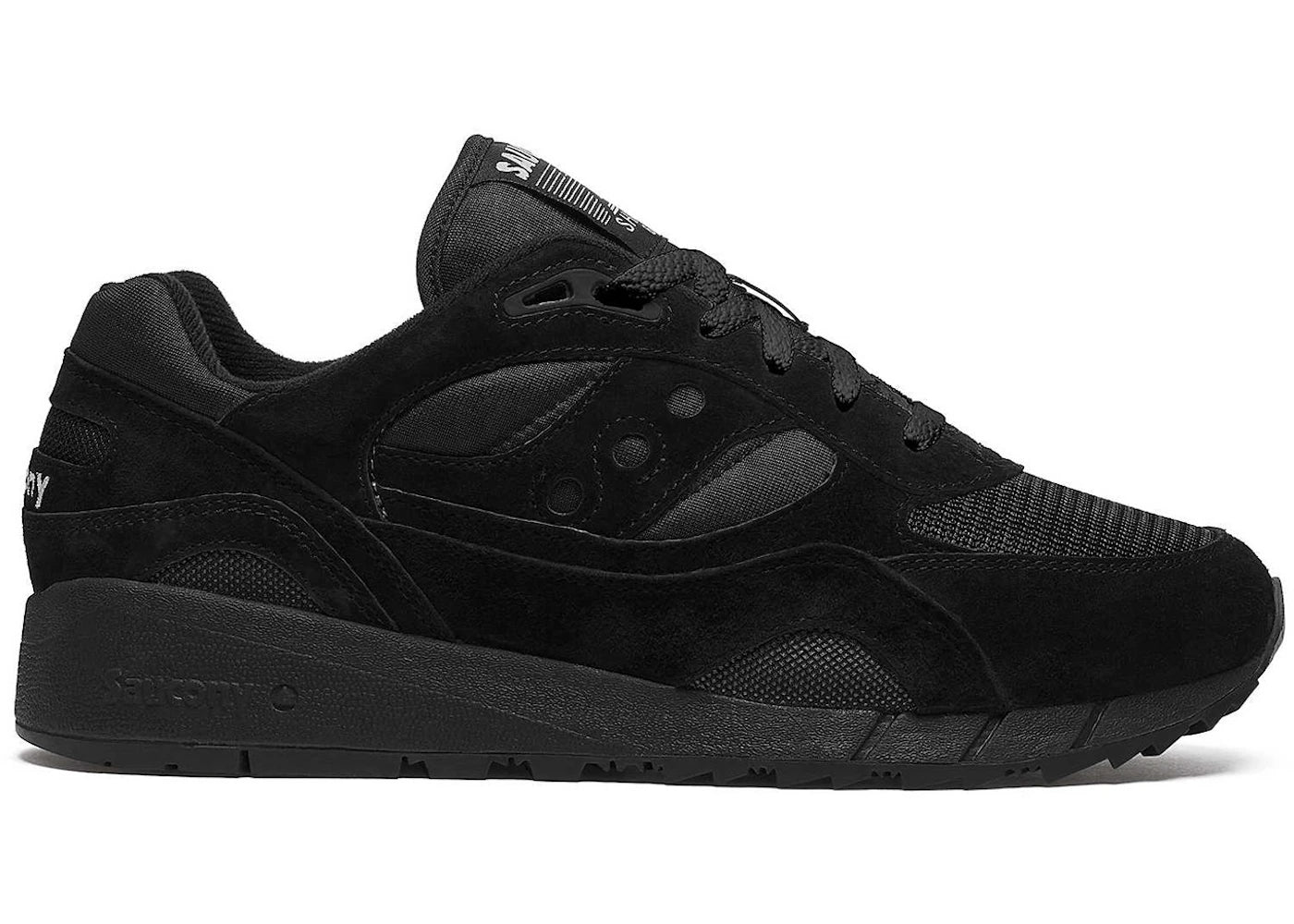 Saucony Shadow 6000 Black White Tongue Logo