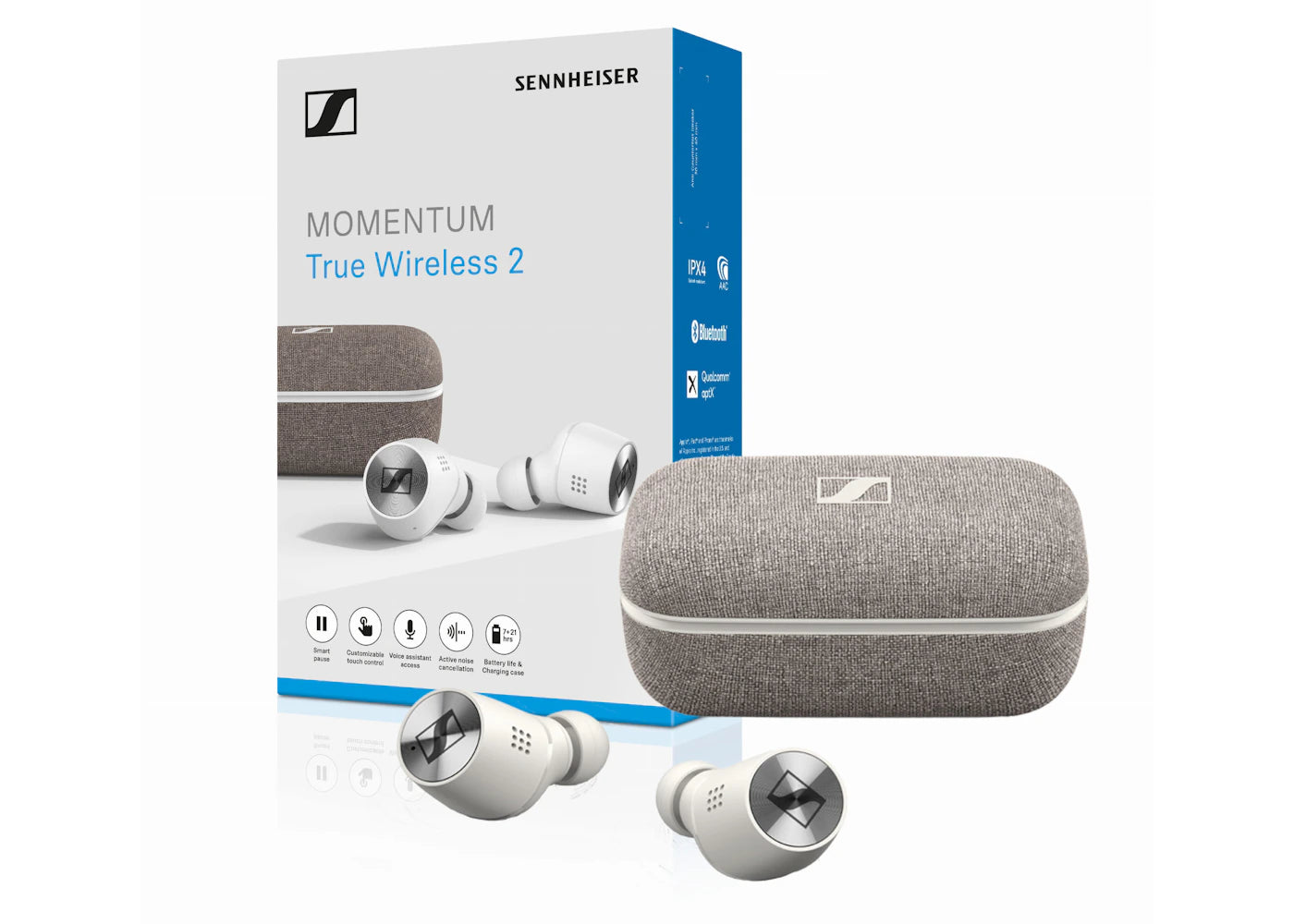 Sennheiser MOMENTUM True Wireless 2 Bluetooth Earbuds M3IETW2 WHITE