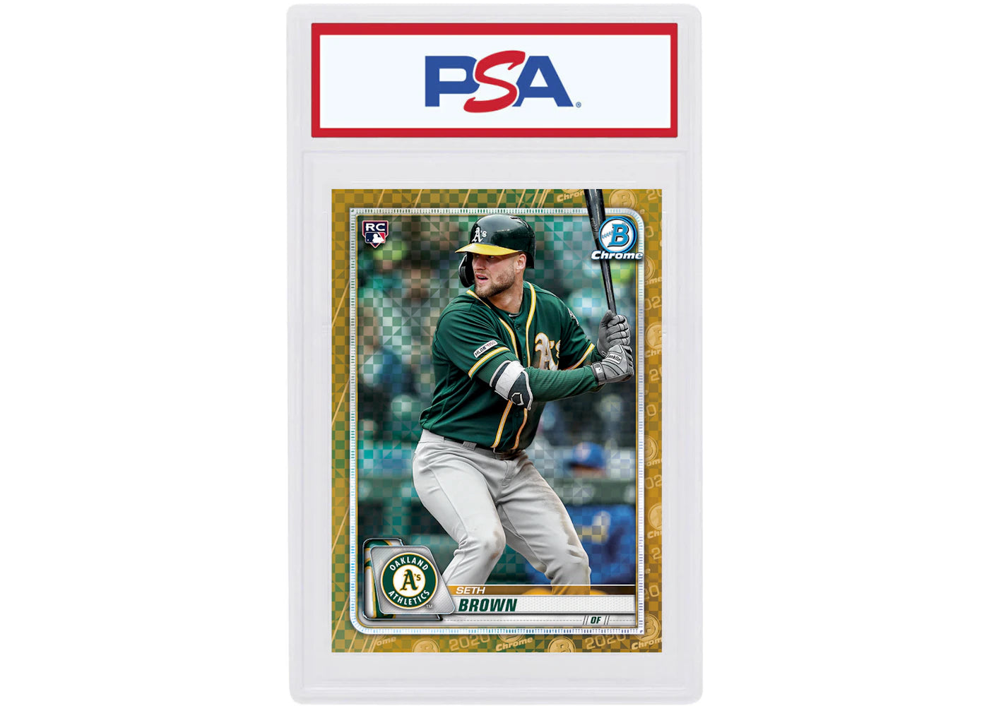 Seth Brown 2020 Bowman Chrome X Rookie Gold X-Fractor /3 #63