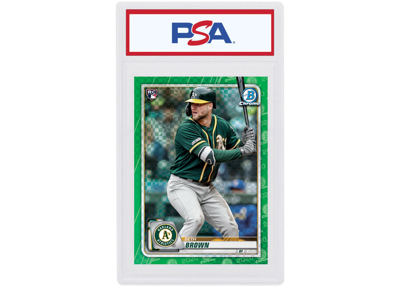 Seth Brown 2020 Bowman Chrome X Rookie Green X-Fractor /31 #63 (PSA or BGS Graded)