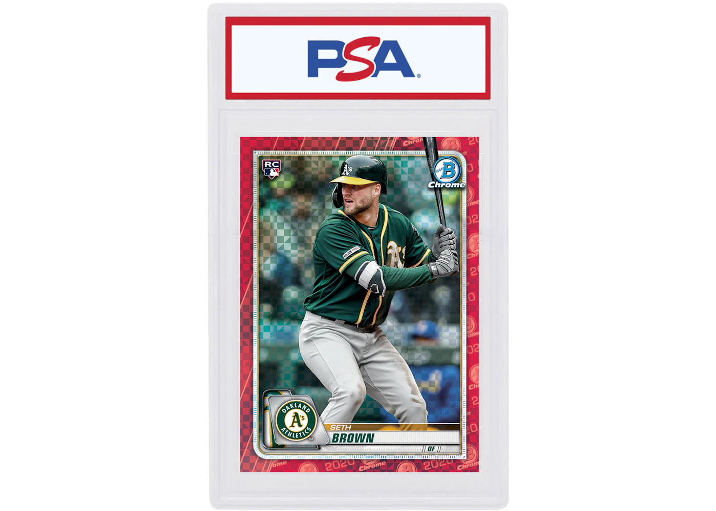 Seth Brown 2020 Bowman Chrome X Rookie Red X-Fractor 1/1 #63 (PSA or BGS Graded)