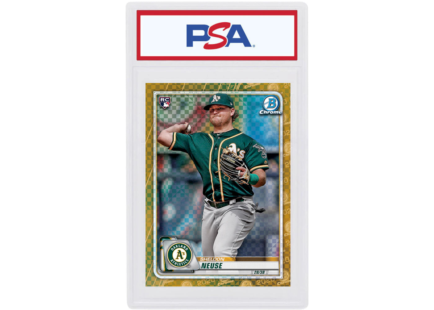 Sheldon Neuse 2020 Bowman Chrome X Rookie Gold X-Fractor /3 #30