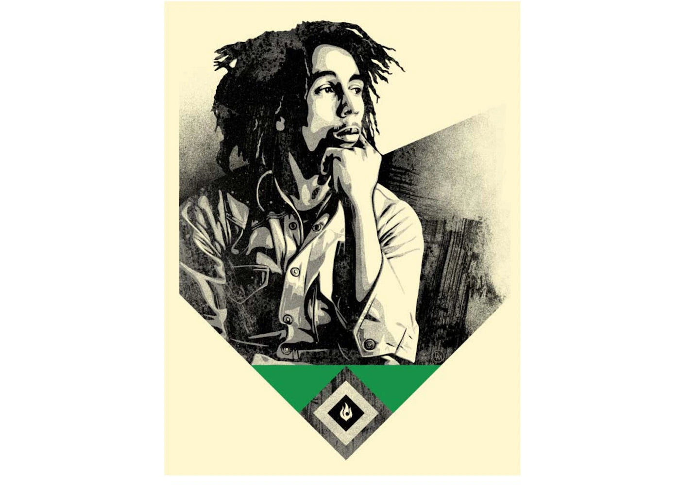 Shepard Fairey Bob Marley Catch A Fire Print Green (Signed, Edition of 200)