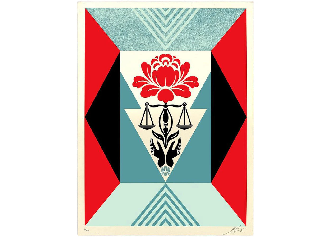 Shepard Fairey Cultivate Justice Print (Signed, Edition of 400) Red