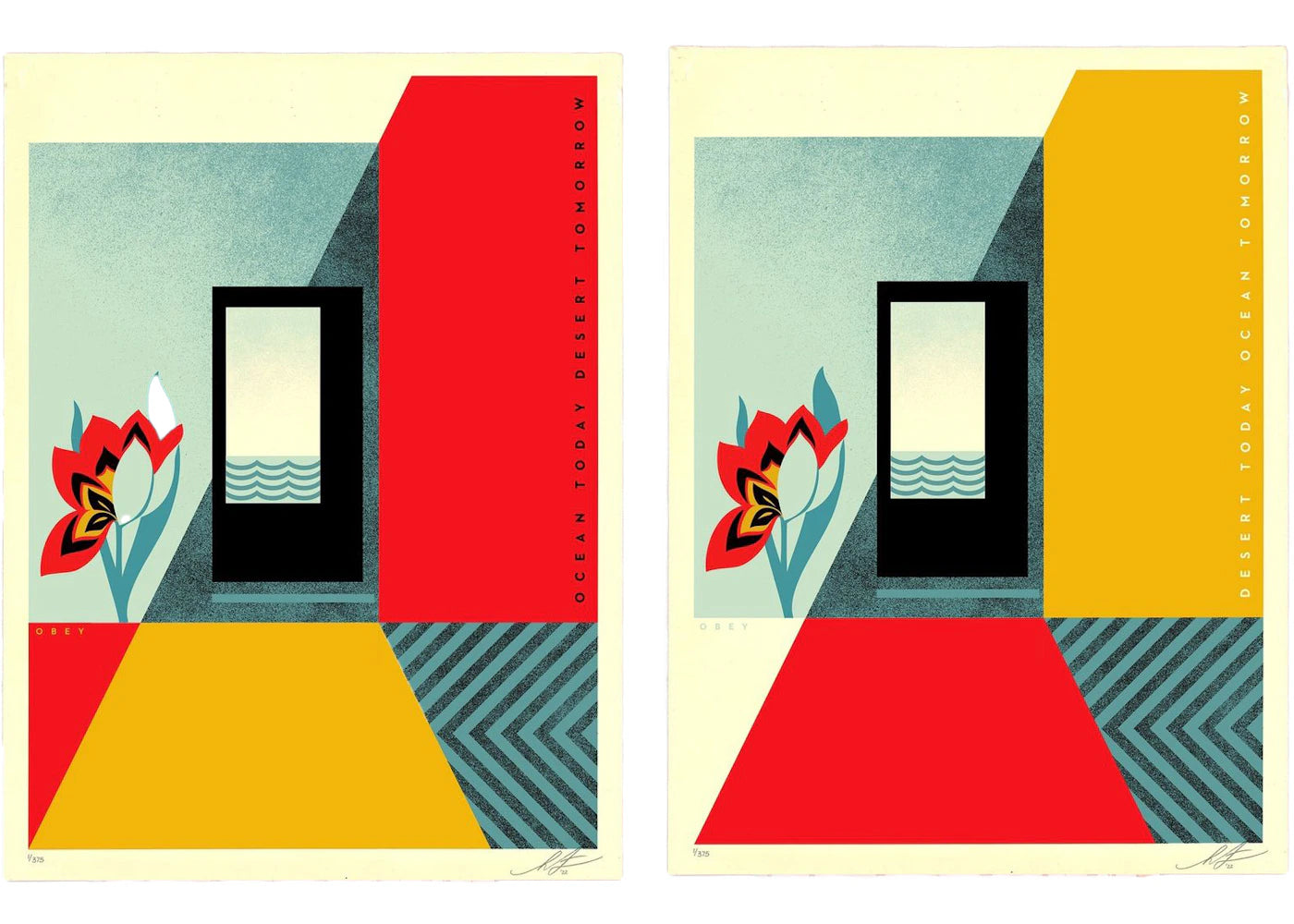 Shepard Fairey Desert Today Ocean Tomorrow / Ocean Today Desert Tomorrow Print (Signed, Edition of TBD)