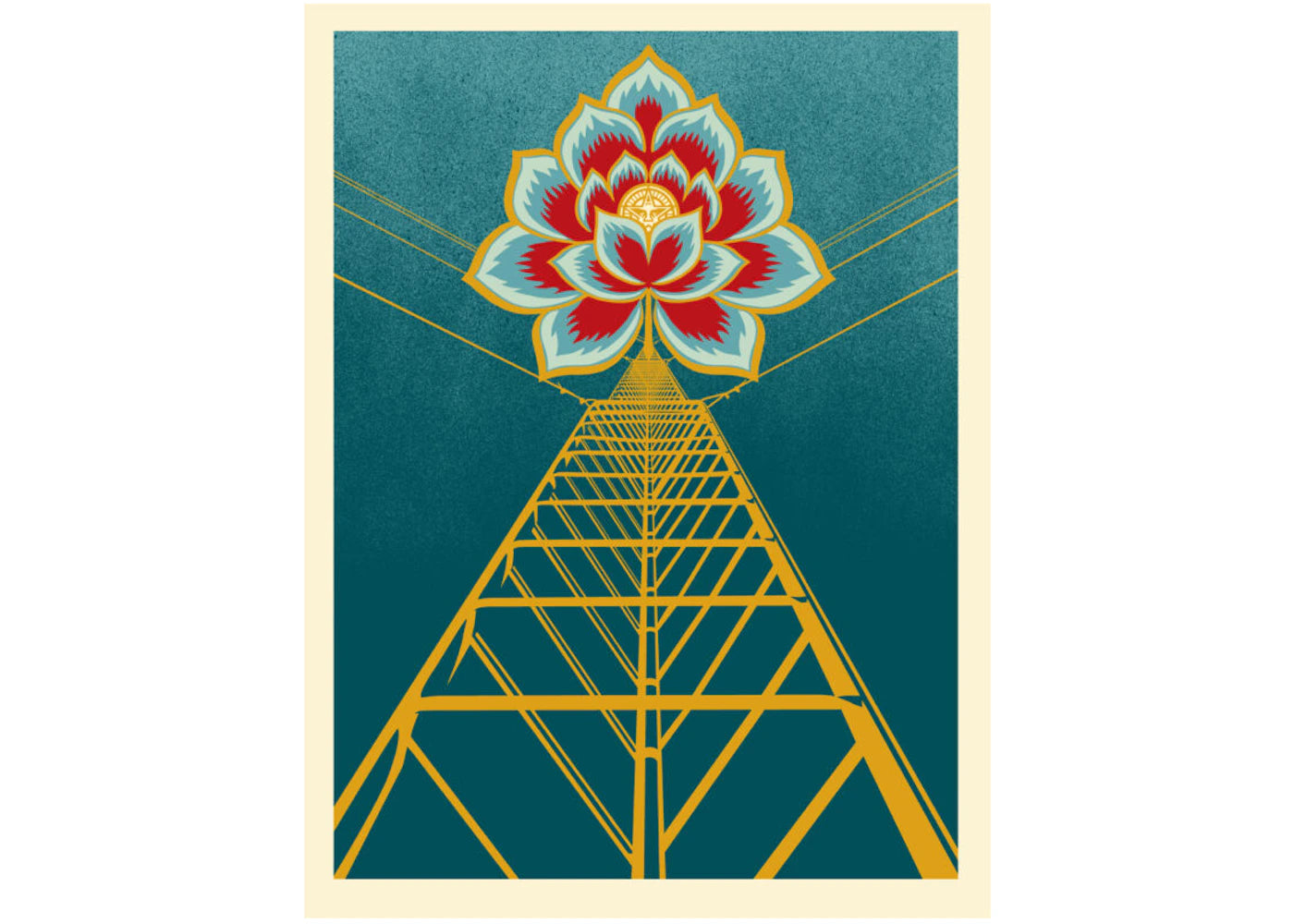 Shepard Fairey Flower Power Print Blue (Signed, Edition of 375)