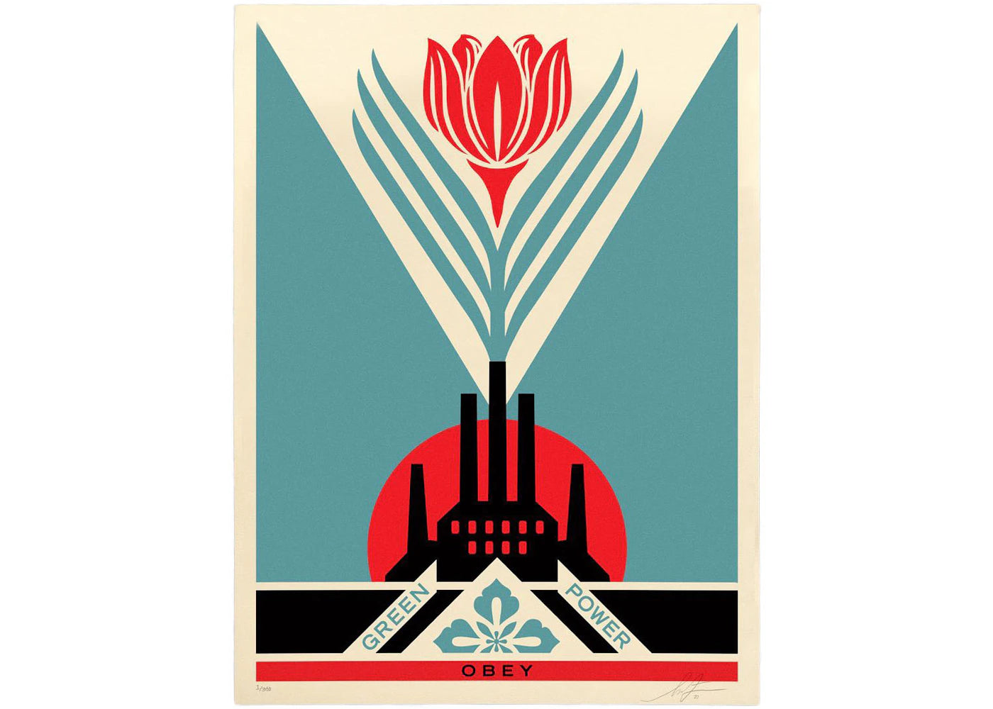 Shepard Fairey Green Power Print (Signed, Edition of 350) Blue