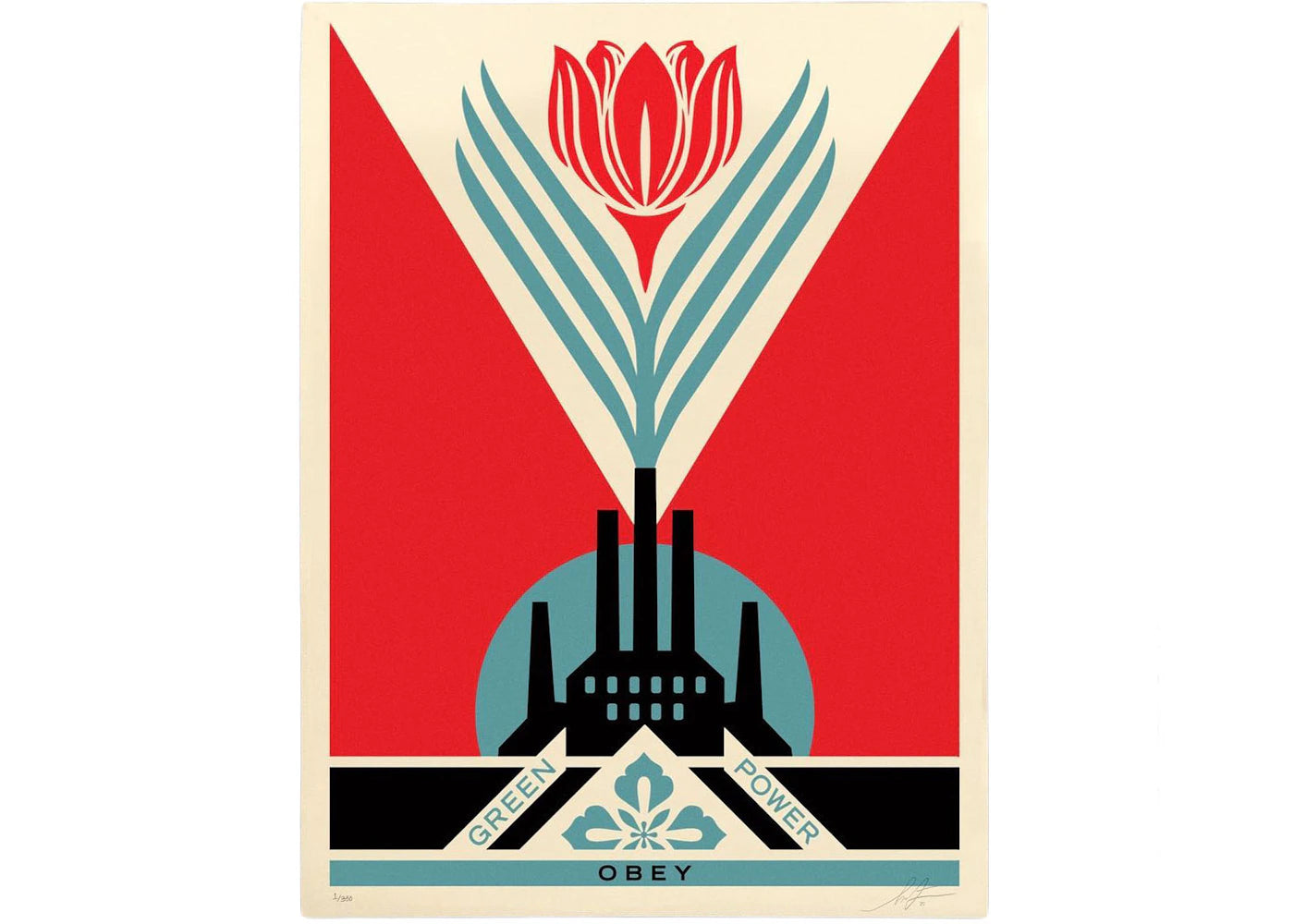 Shepard Fairey Green Power Print (Signed, Edition of 350) Red
