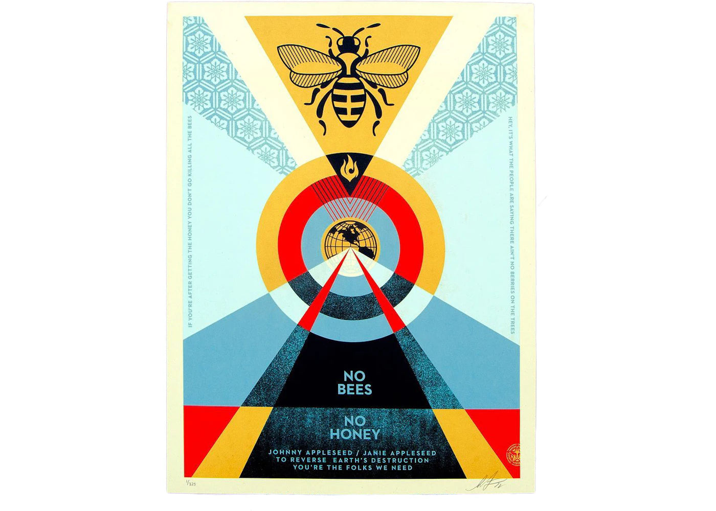 Shepard Fairey No Bees No Honey Print (Signed, Edition of 325) Yellow