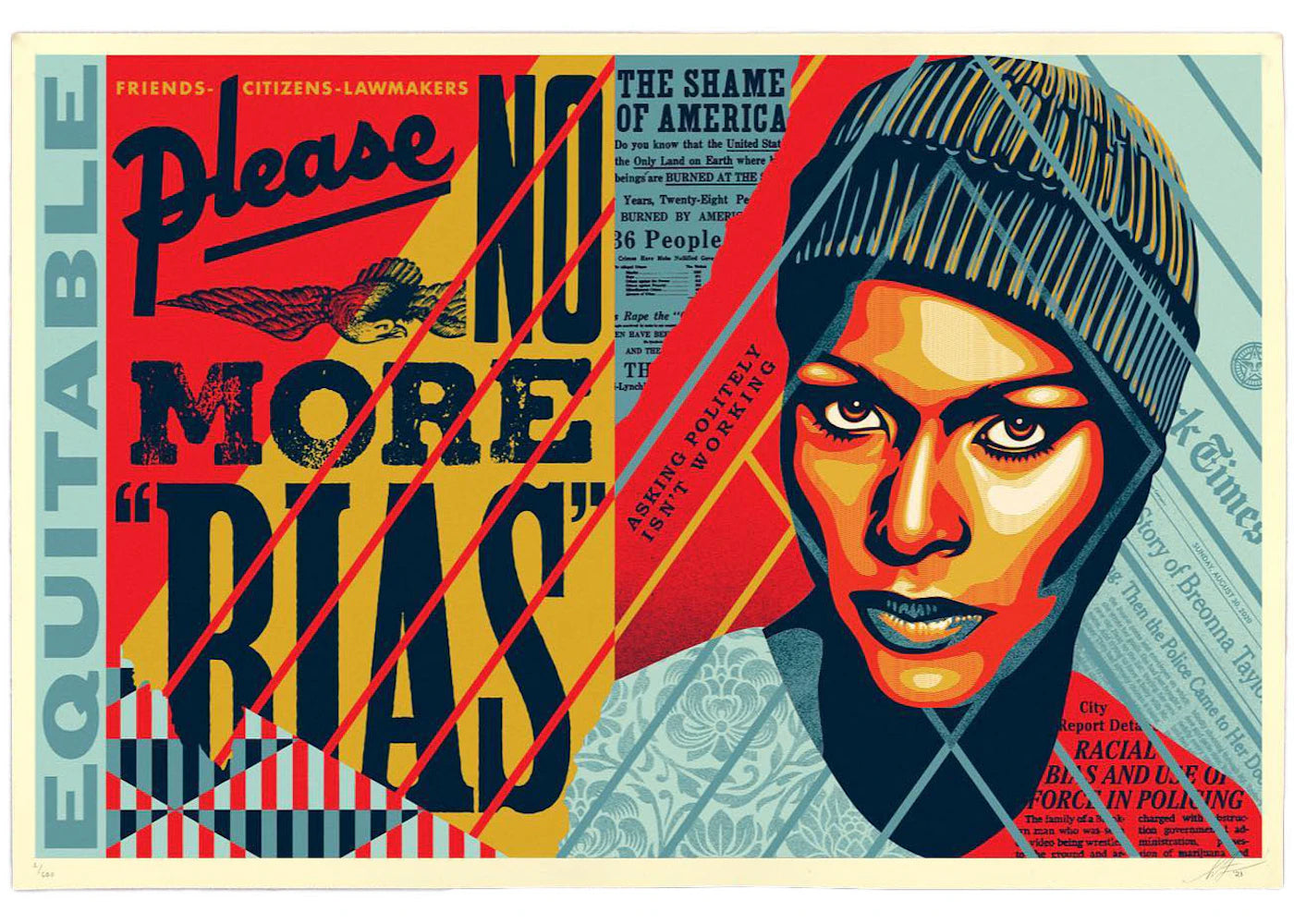 Shepard Fairey No More Bias Print (Signed, Edition of 600)