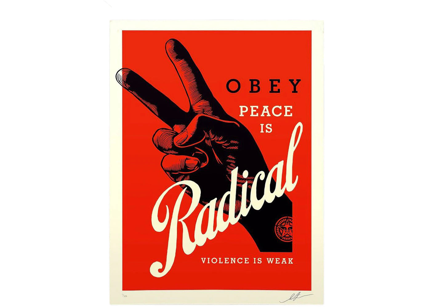 Shepard Fairey Obey Radical Peace Print (Signed, Edition of 375) Red