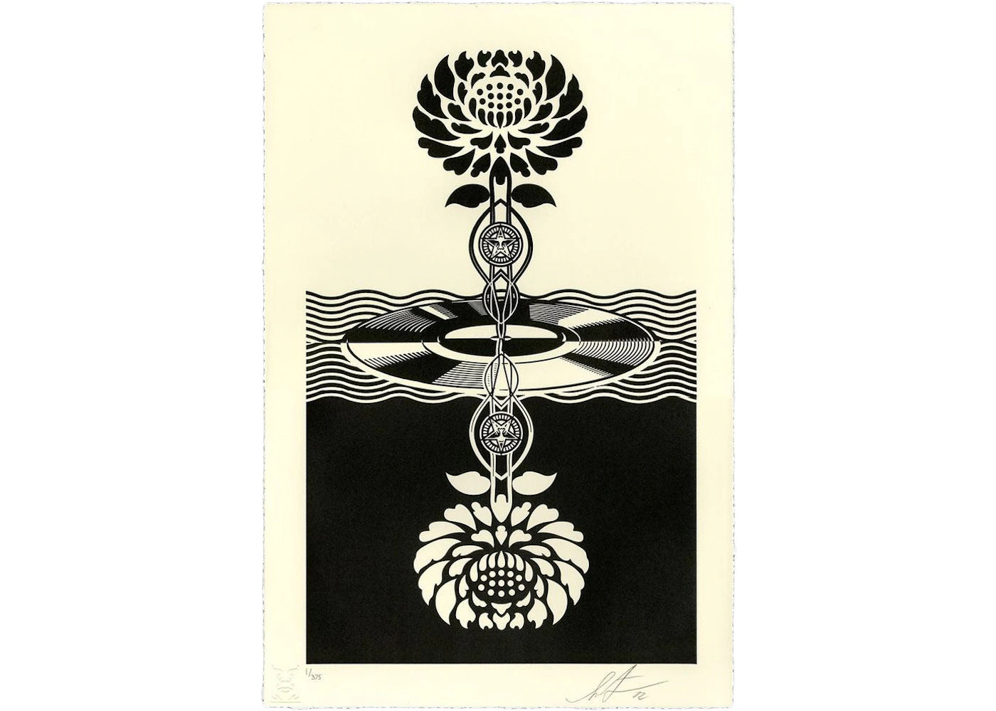 Shepard Fairey Post-Punk Flower Print (Signed, Edition of 375) Black