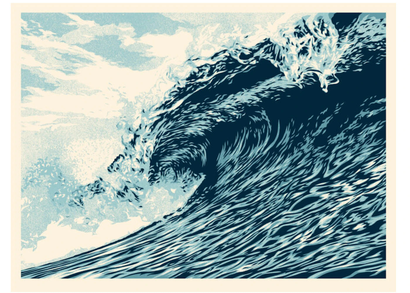 Shepard Fairey Wave Of Distress Print Blue (Signed, Edition of 400)