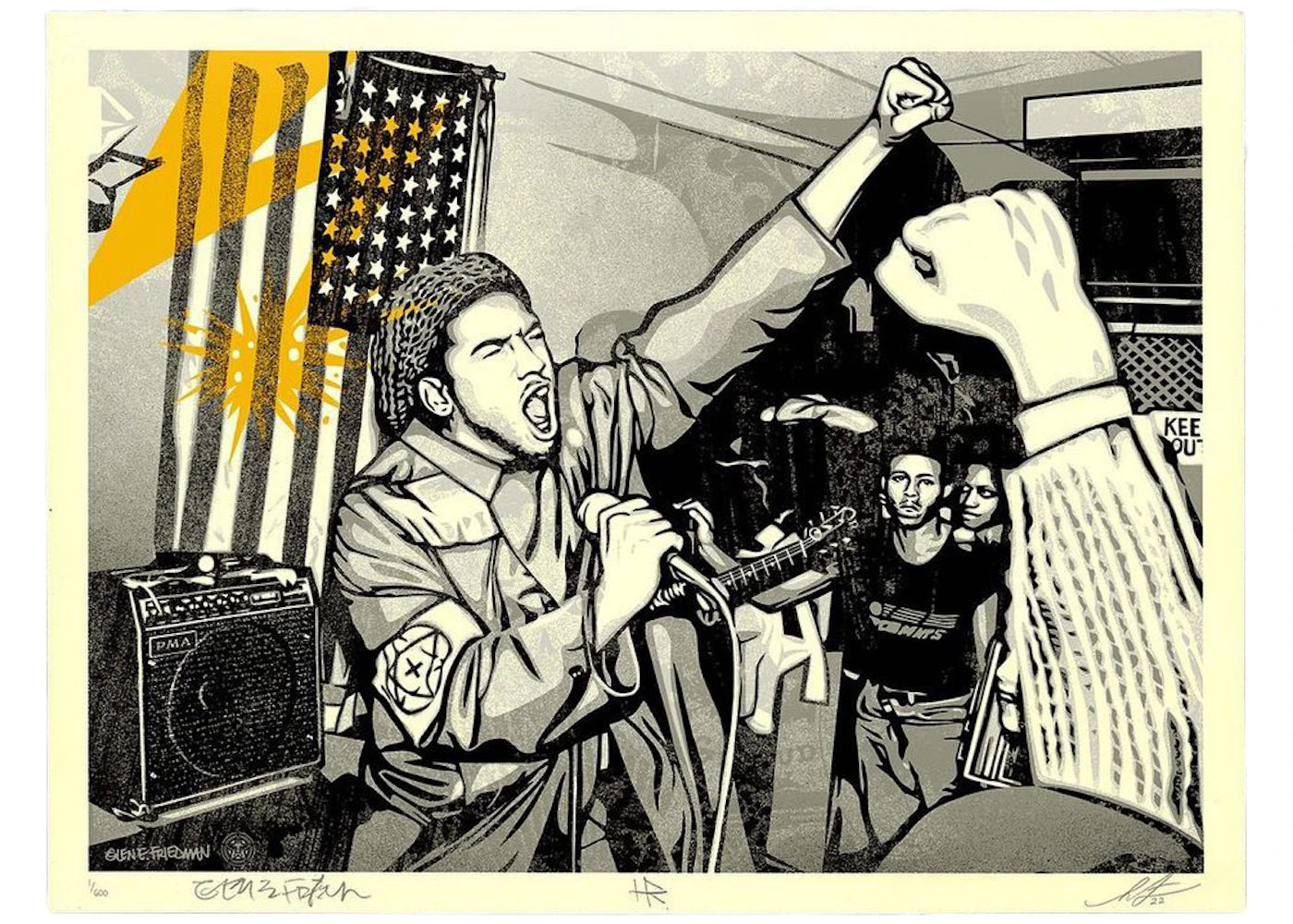 Shepard Fairey x Glen E. Friedman x HR Bad Brains- Fist & Flag (Signed, Edition of 600)