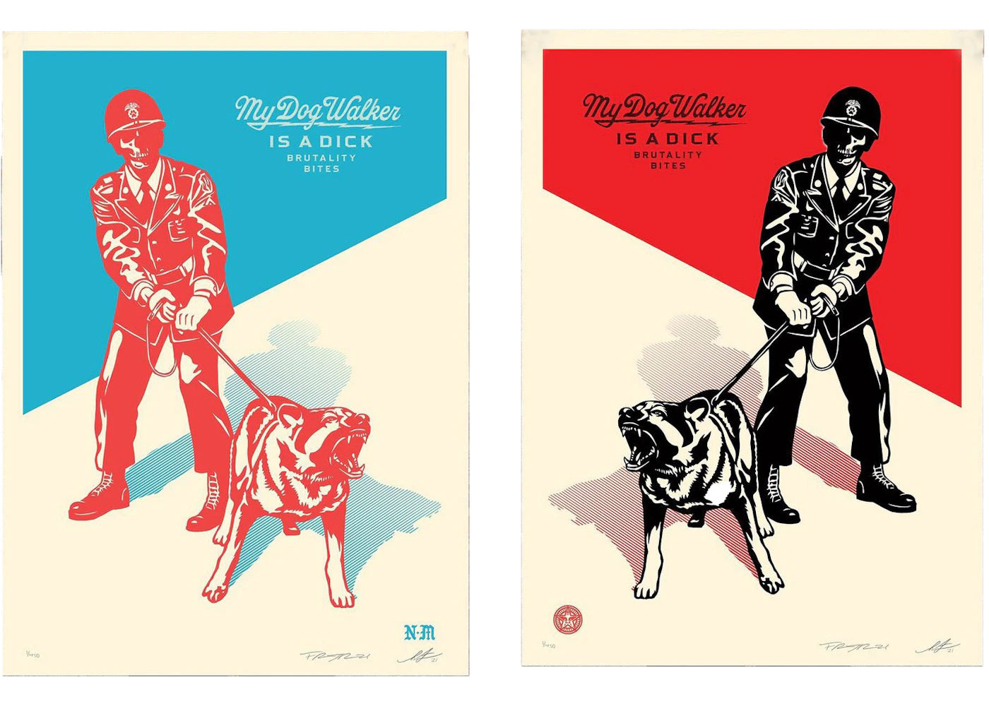 Shepard Fairey x nevermade Sadistic Dog Walker Print Set (Signed, Edition of 450)