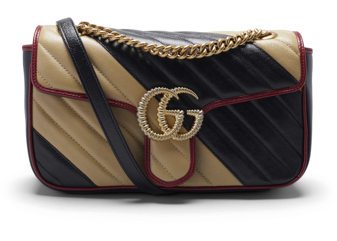 Gucci GG Marmont Shoulder Bag Diagonal Matelasse Small Beige/Black