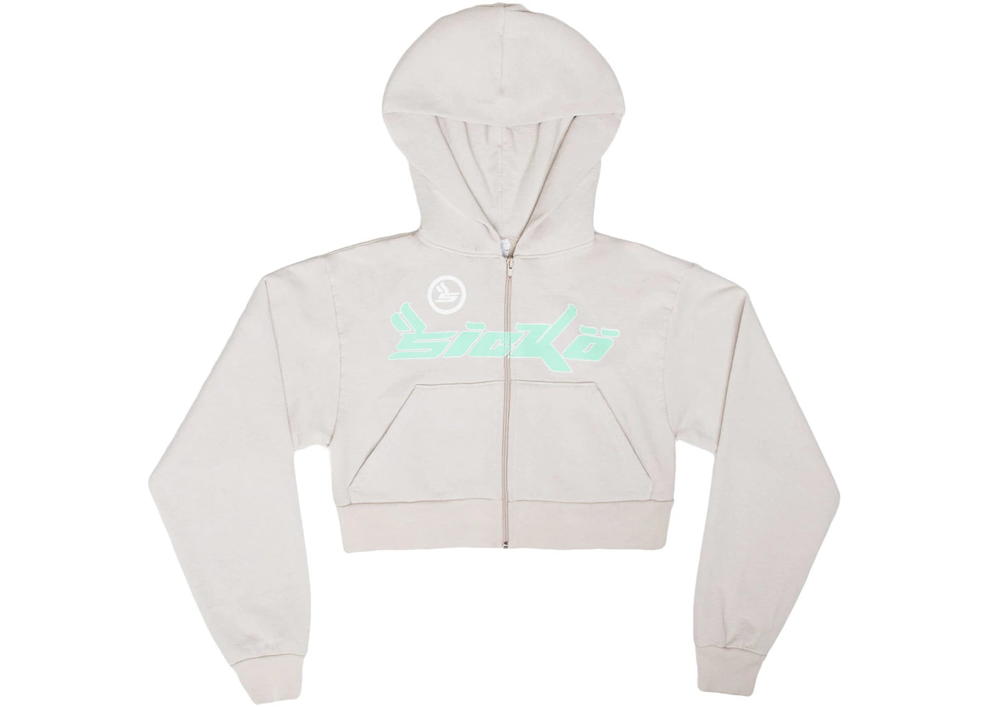 Sicko Pain Women's Cropped Zip Up Cement