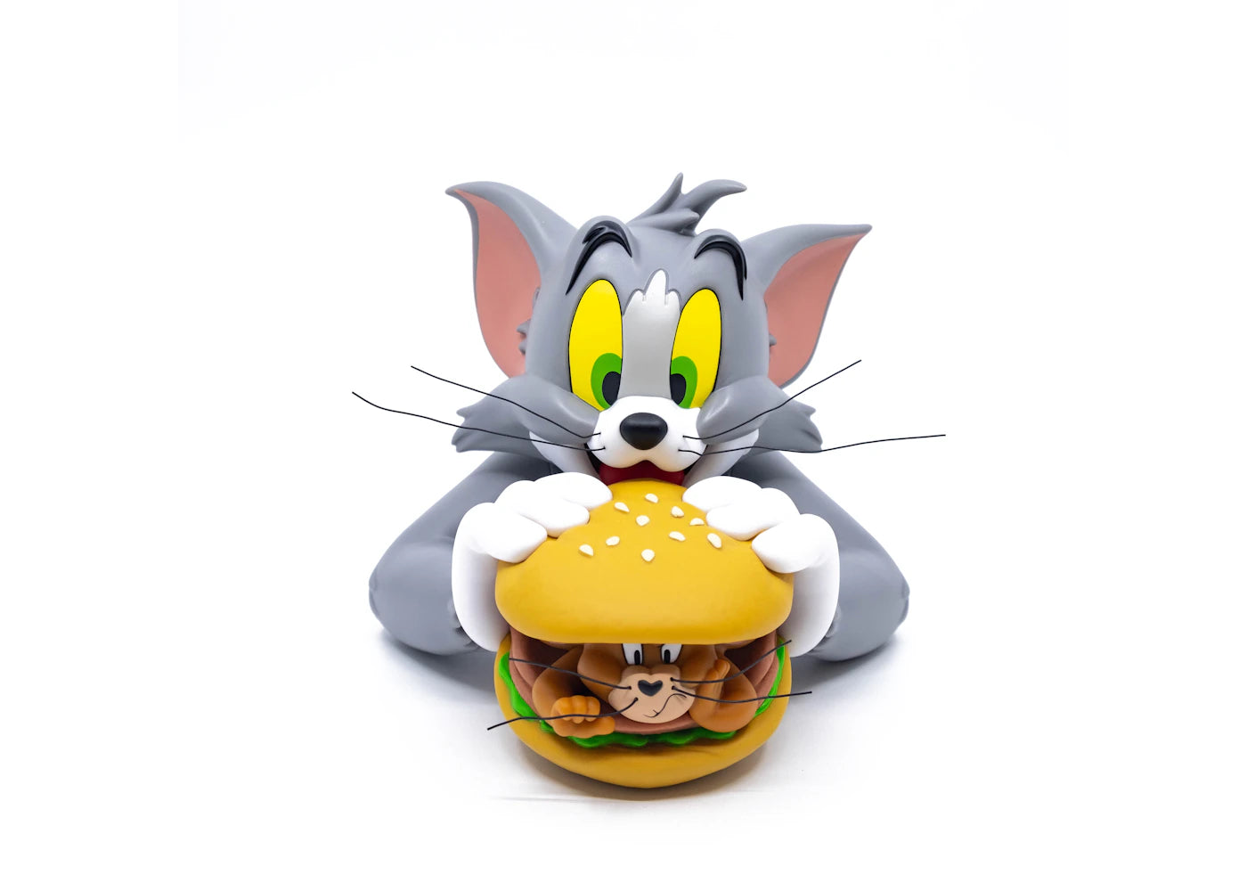 Soap Studio Tom and Jerry Burger Vinyl Bust Toy Grey